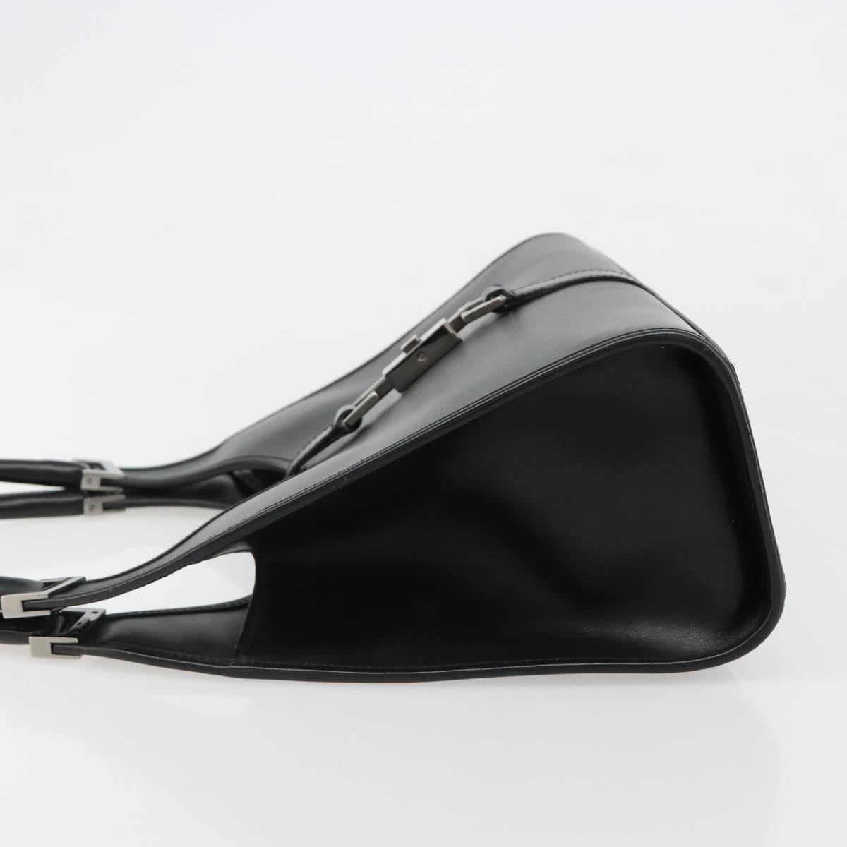 GUCCI Jackie Shoulder Bag Leather Black Silver 002 1067 Auth 187042SAV