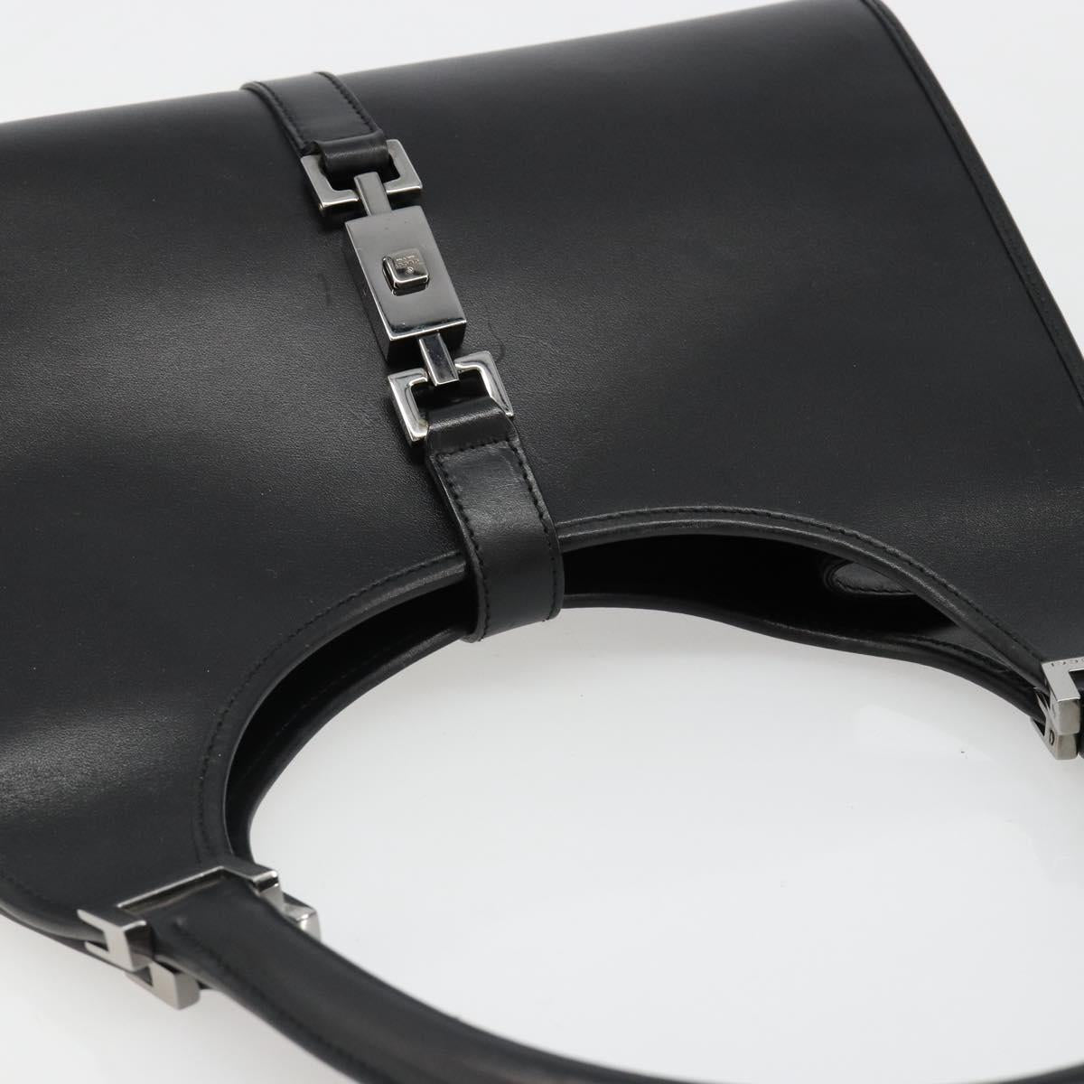 GUCCI Jackie Shoulder Bag Leather Black Silver 002 1067 Auth 187042SAV