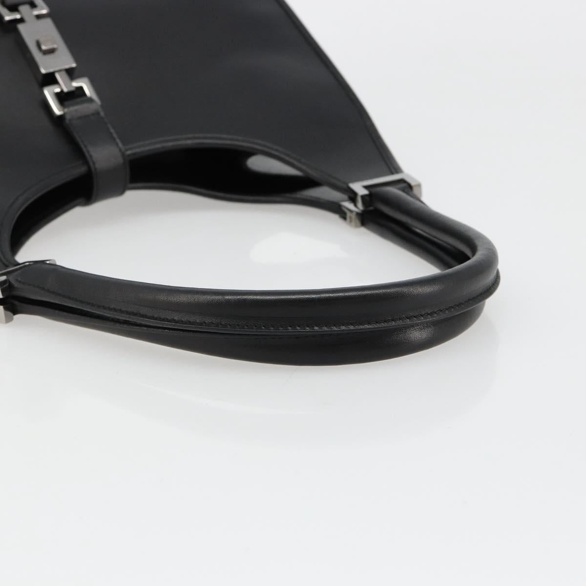 GUCCI Jackie Shoulder Bag Leather Black Silver 002 1067 Auth 187042SAV