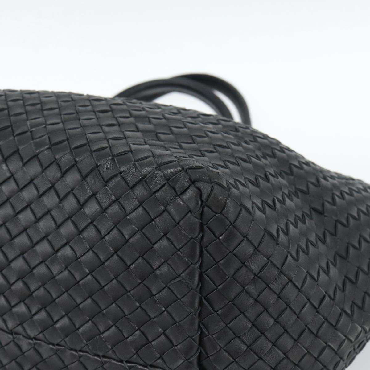 BOTTEGA VENETA INTRECCIATO Cabas MM Hand Bag Leather Black Auth 187044SAV