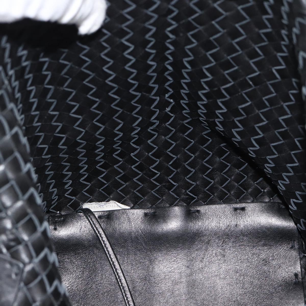 BOTTEGA VENETA INTRECCIATO Cabas MM Hand Bag Leather Black Auth 187044SAV