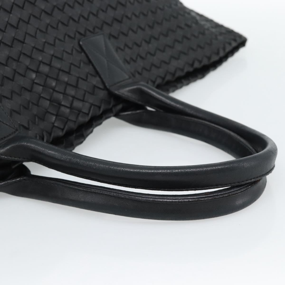 BOTTEGA VENETA INTRECCIATO Cabas MM Hand Bag Leather Black Auth 187044SAV