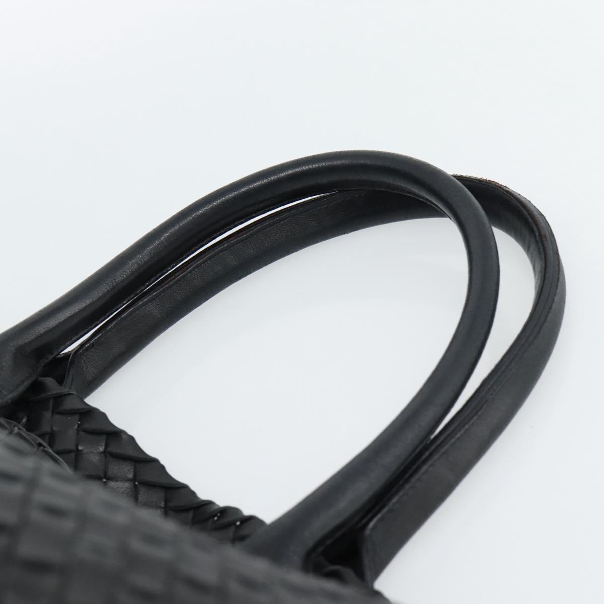 BOTTEGA VENETA INTRECCIATO Cabas MM Hand Bag Leather Black Auth 187044SAV