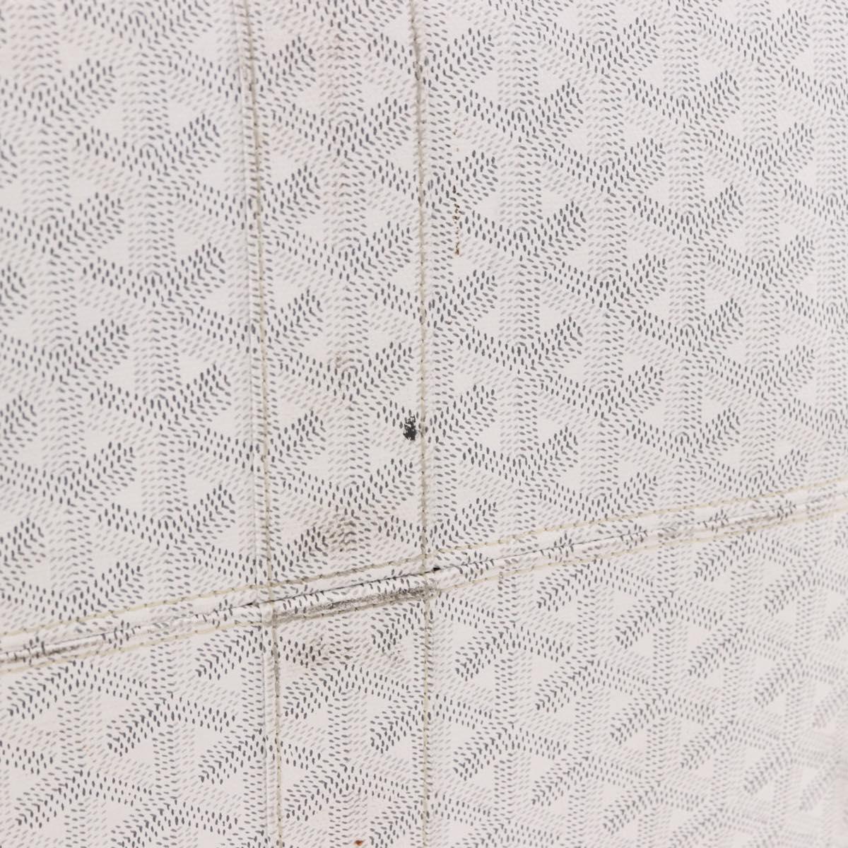 GOYARD Herringbone Boeing 55 Boston Bag PVC White Silver Auth 187047A