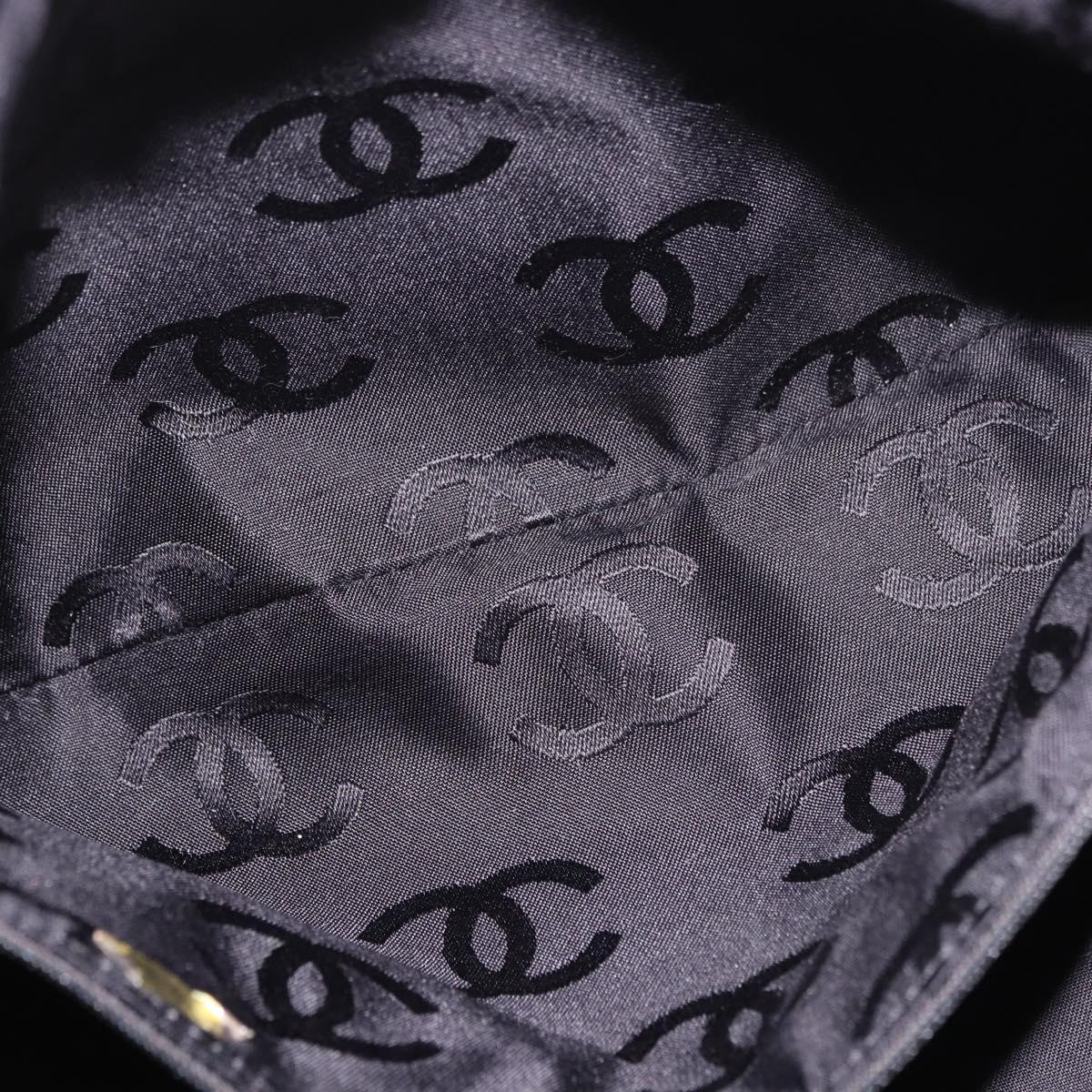 CHANEL Chain Shoulder Bag Caviar Skin Black Gold CC Auth 187048SAV