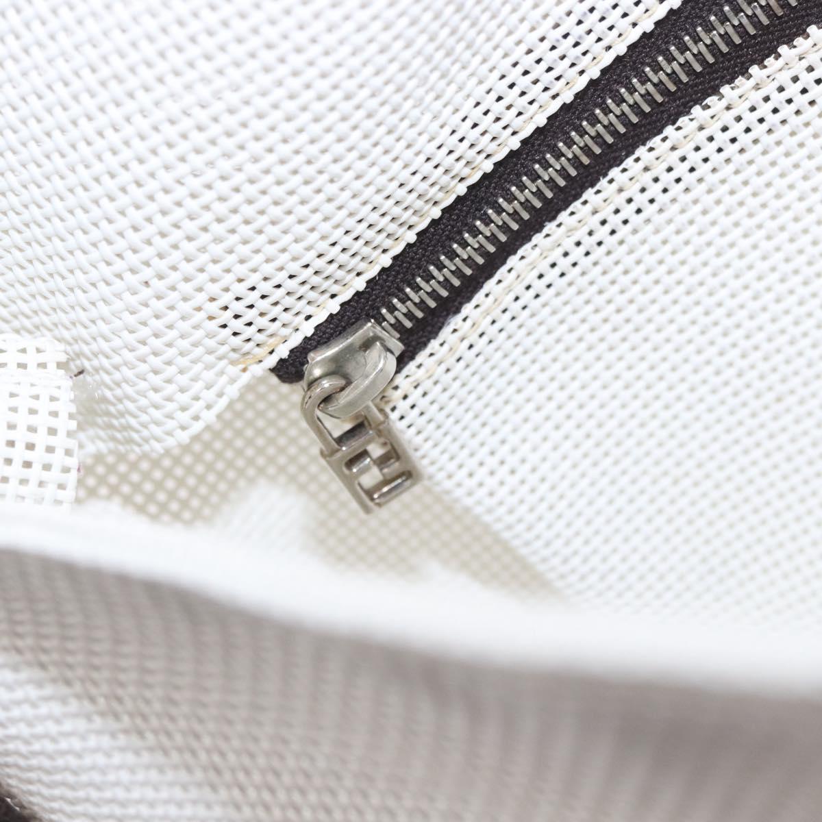 FENDI Mamma Baguette Shoulder Bag Mesh White Silver Auth 187051SAM