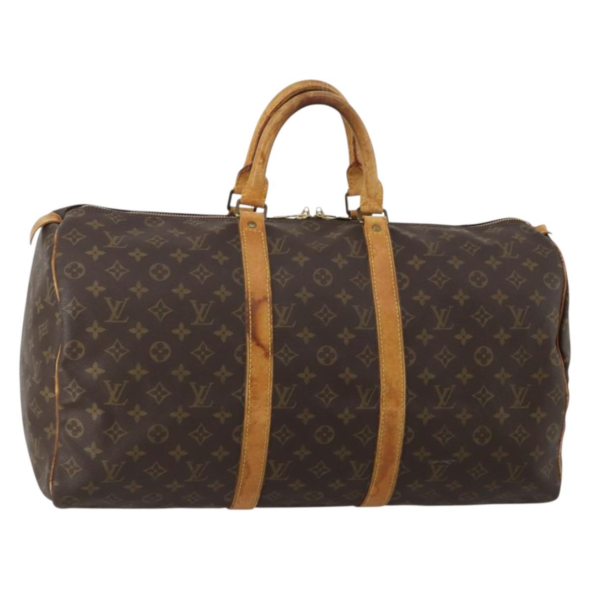 LOUIS VUITTON Monogram Keepall 50 Boston Bag M41426 LV Auth 187059