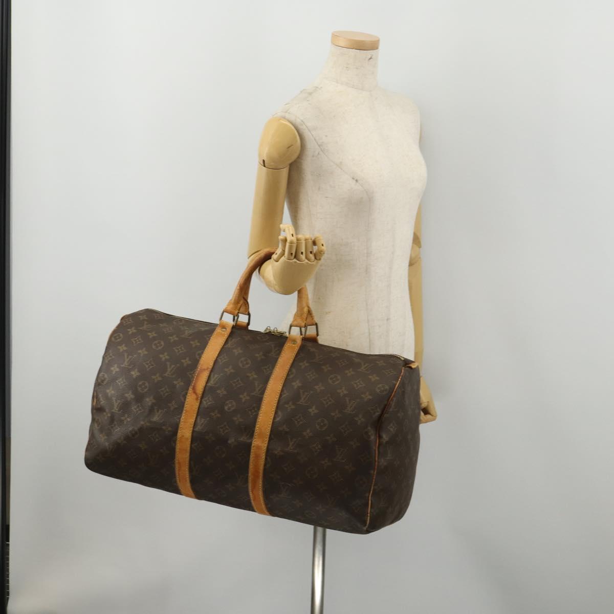 LOUIS VUITTON Monogram Keepall 50 Boston Bag M41426 LV Auth 187059