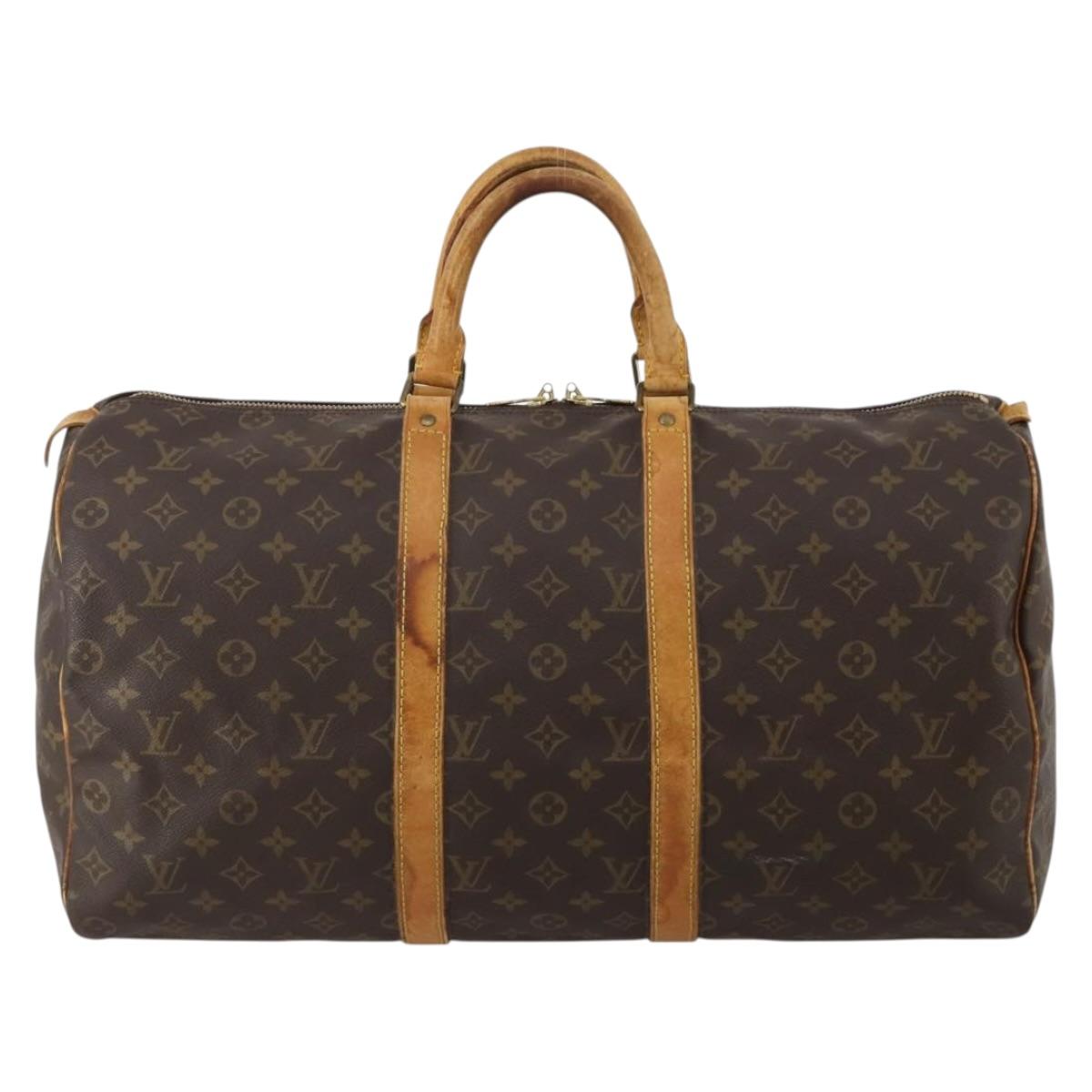 LOUIS VUITTON Monogram Keepall 50 Boston Bag M41426 LV Auth 187059