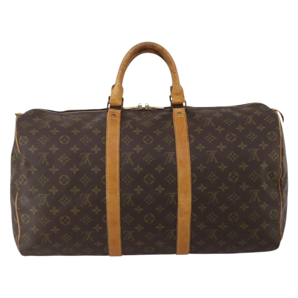 LOUIS VUITTON Monogram Keepall 50 Boston Bag M41426 LV Auth 187059