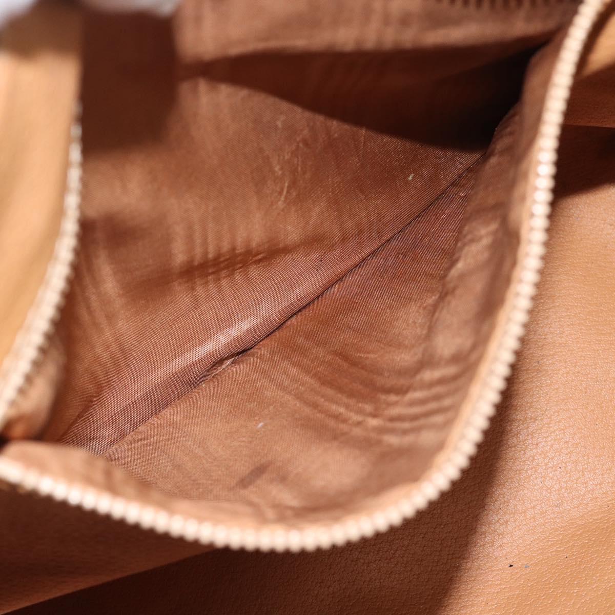 CELINE Macadam Canvas Hand Bag PVC Leather Brown Gold Auth 187100