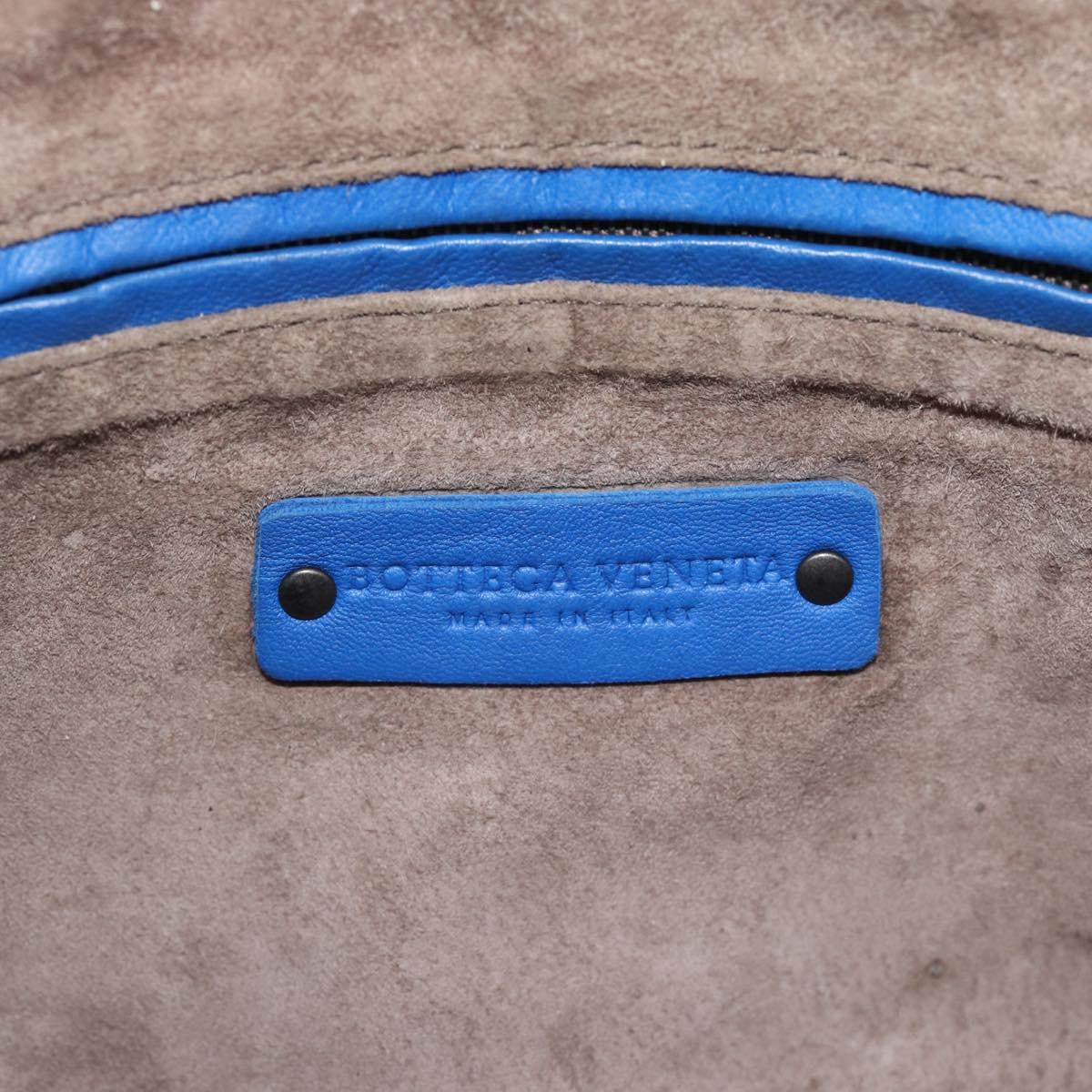 BOTTEGA VENETA INTRECCIATO Shoulder Bag Leather Blue Auth 187113