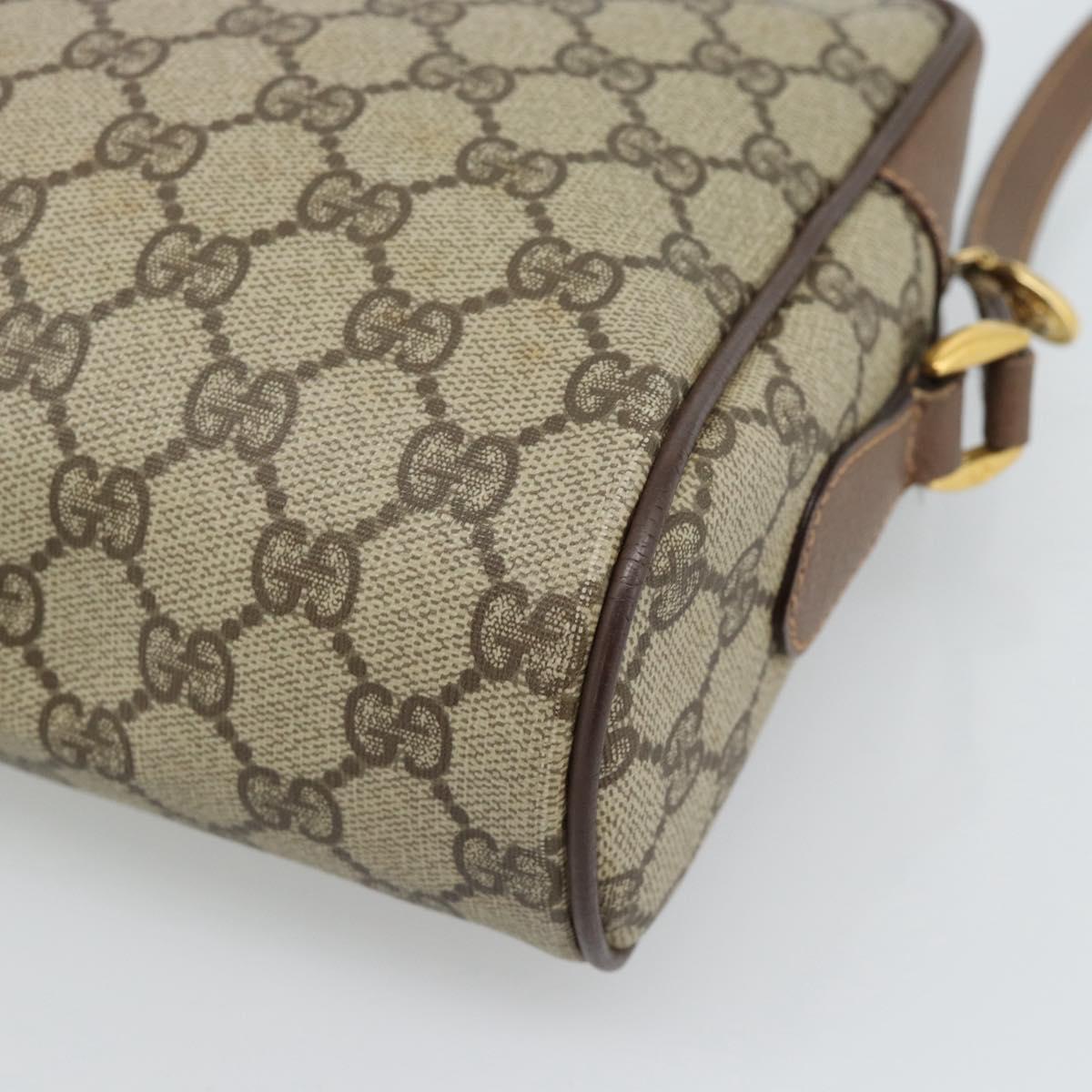 GUCCI GG Supreme Web Sherry Line Bag PVC Beige Gold 001 113 6472 Auth 187114