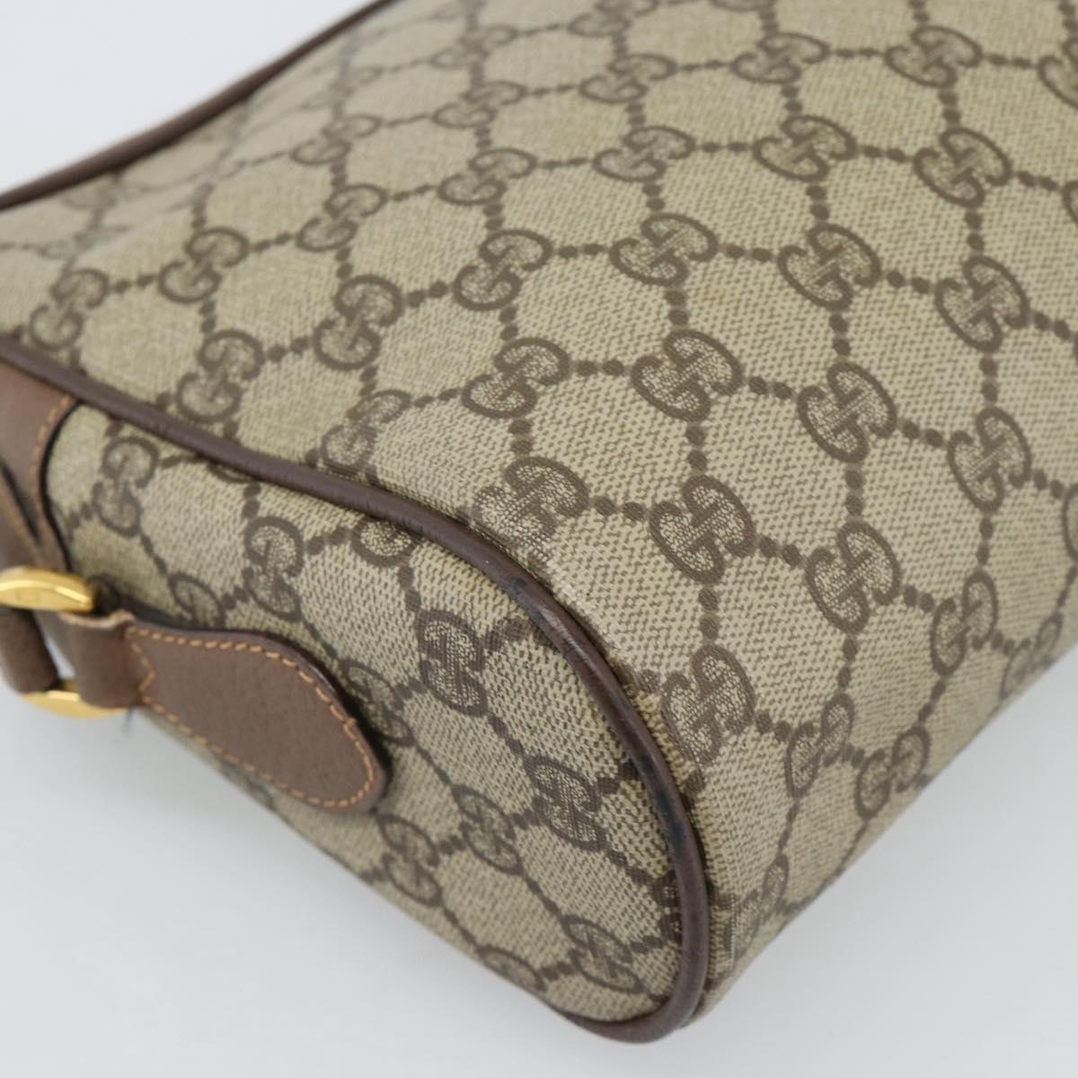 GUCCI GG Supreme Web Sherry Line Bag PVC Beige Gold 001 113 6472 Auth 187114
