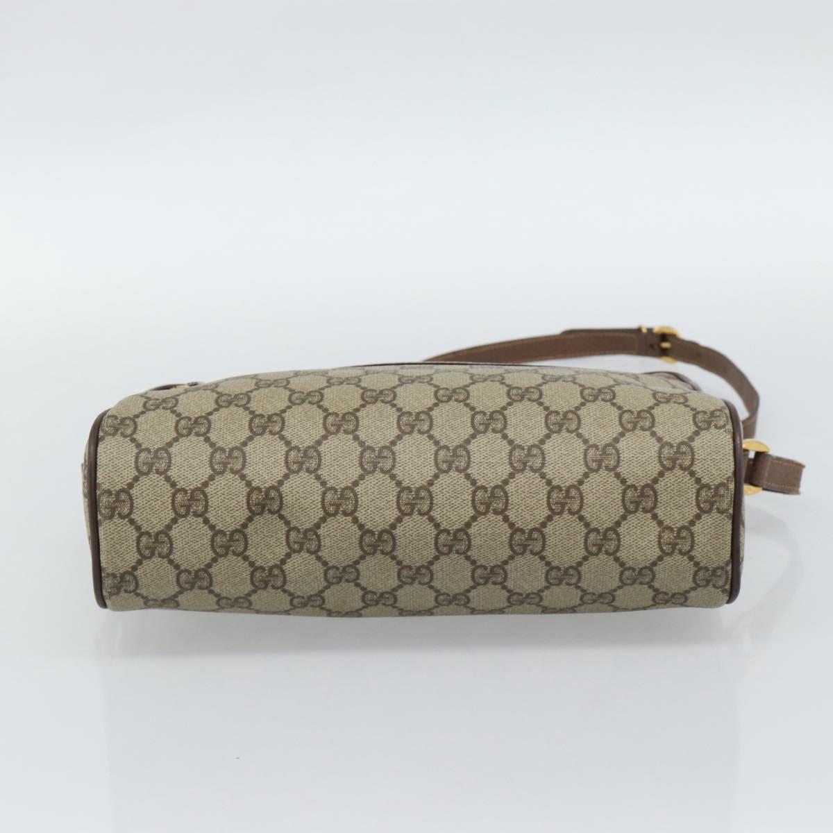 GUCCI GG Supreme Web Sherry Line Bag PVC Beige Gold 001 113 6472 Auth 187114