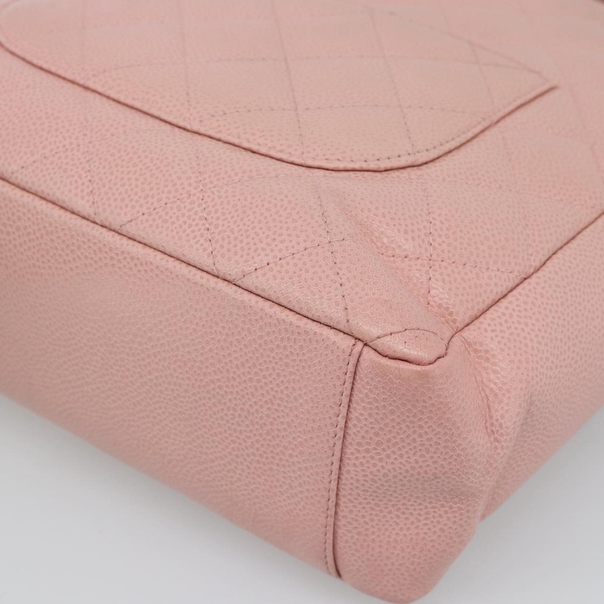 CHANEL Matelasse PST Chain Tote Bag Caviar Skin Pink Gold CC Auth 187119SAV