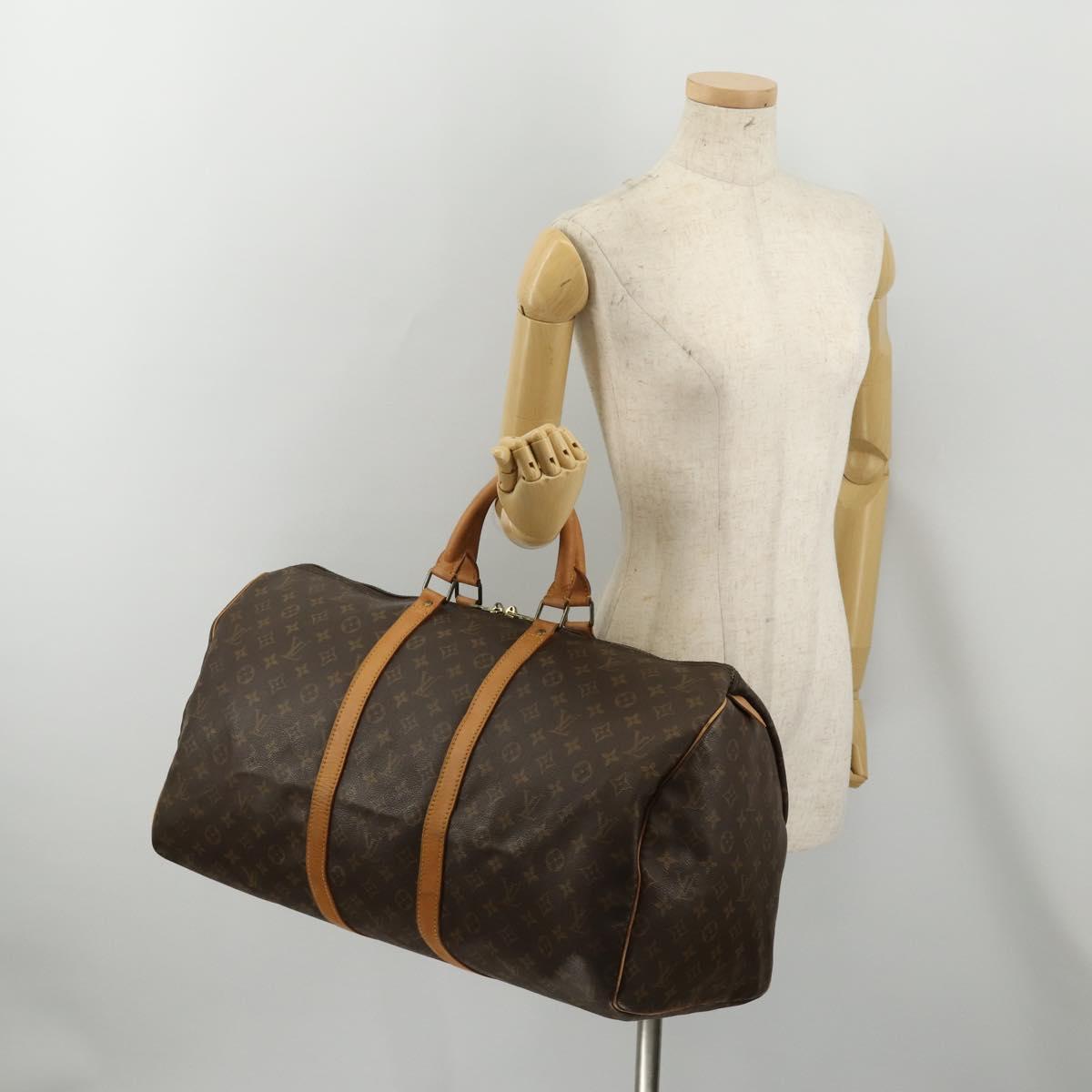 LOUIS VUITTON Monogram Keepall 55 Boston Bag M41424 LV Auth 187125