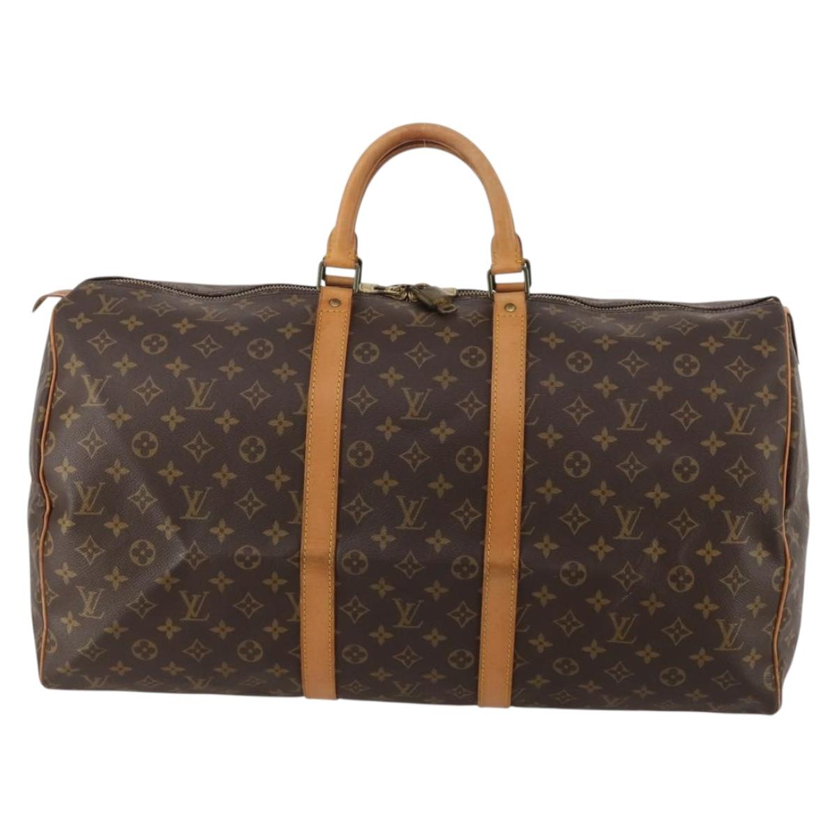 LOUIS VUITTON Monogram Keepall 55 Boston Bag M41424 LV Auth 187130V
