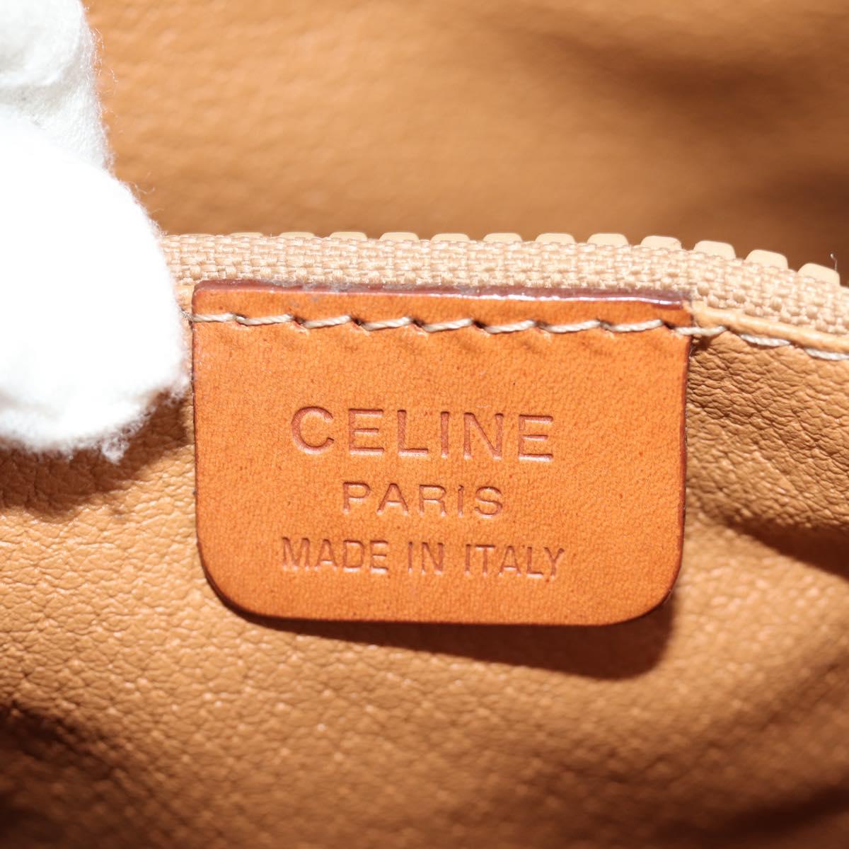 CELINE Macadam Canvas Tote Bag PVC Leather Brown gold Auth 187135V