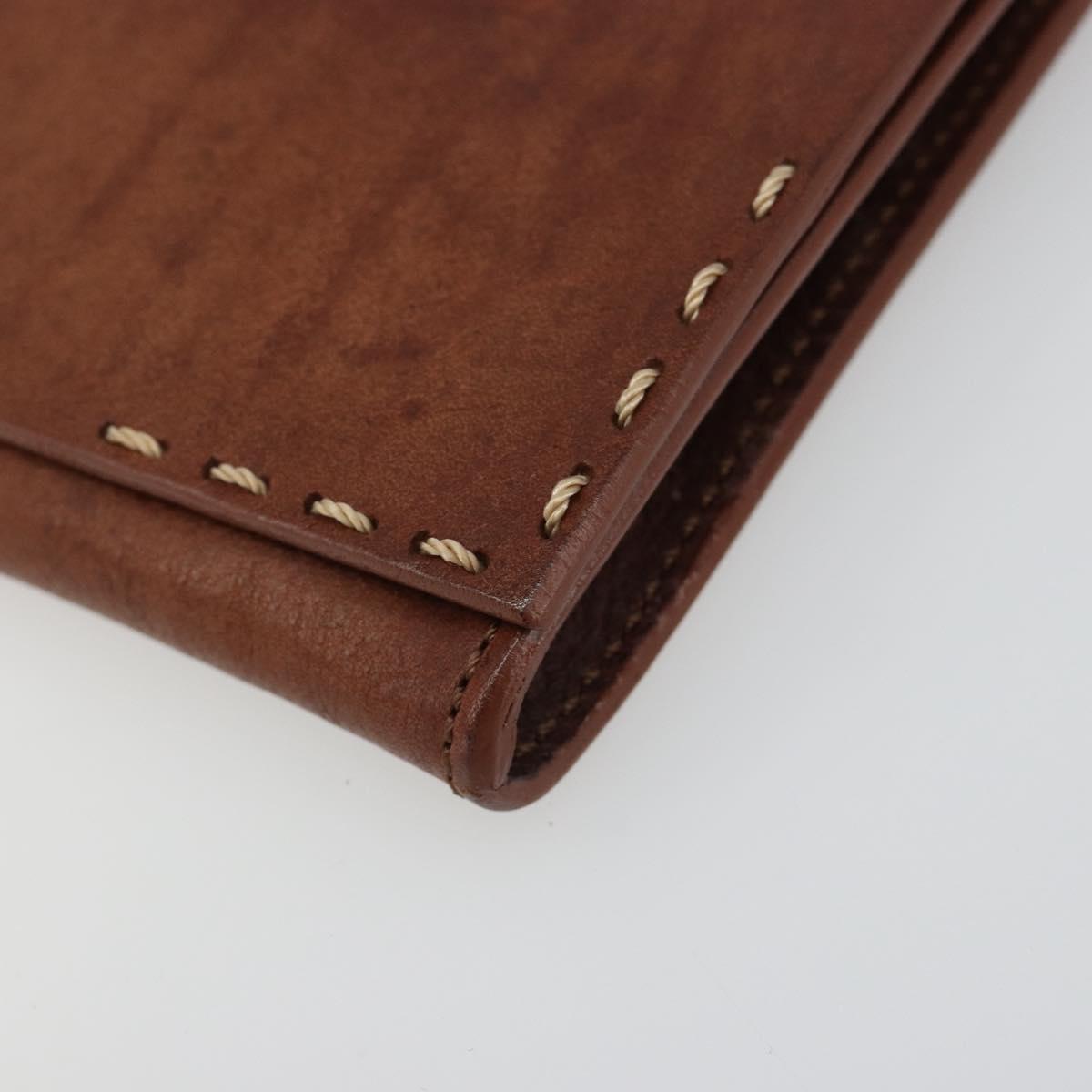 CELINE Shoulder Bag Leather Brown Auth 187143