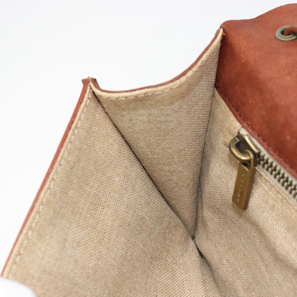 CELINE Shoulder Bag Leather Brown Auth 187143