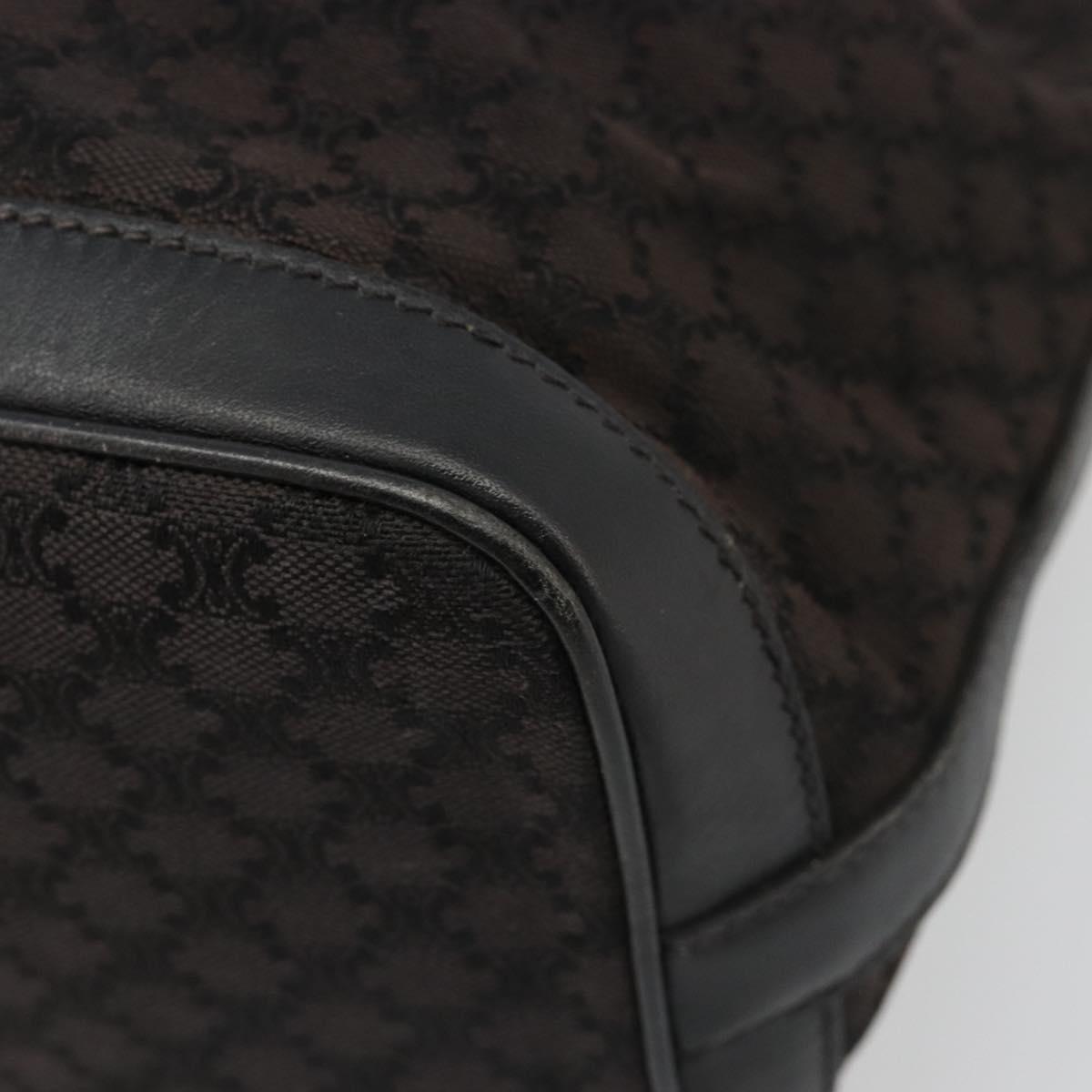 CELINE Macadam Canvas Shoulder Bag Black Auth 187144
