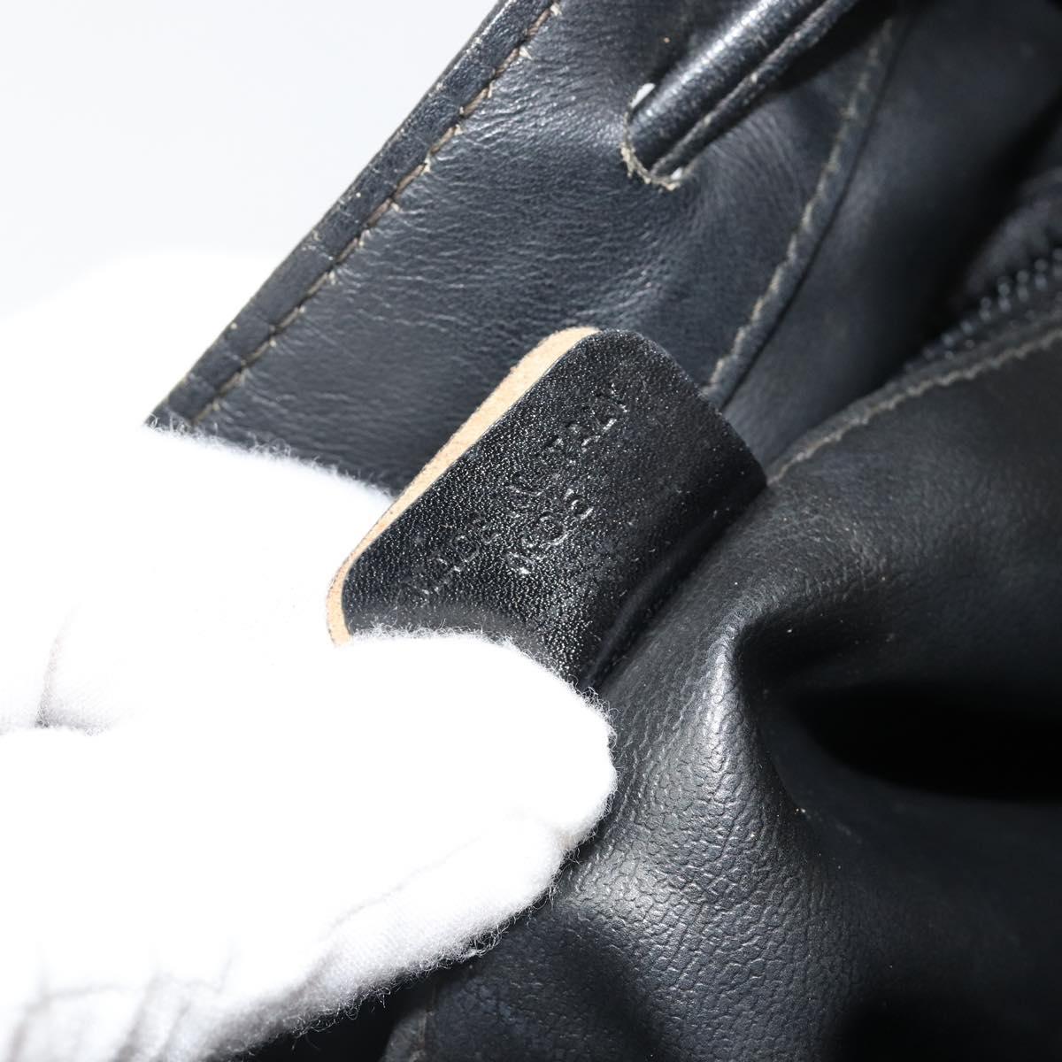 CELINE Macadam Canvas Shoulder Bag Black Auth 187144