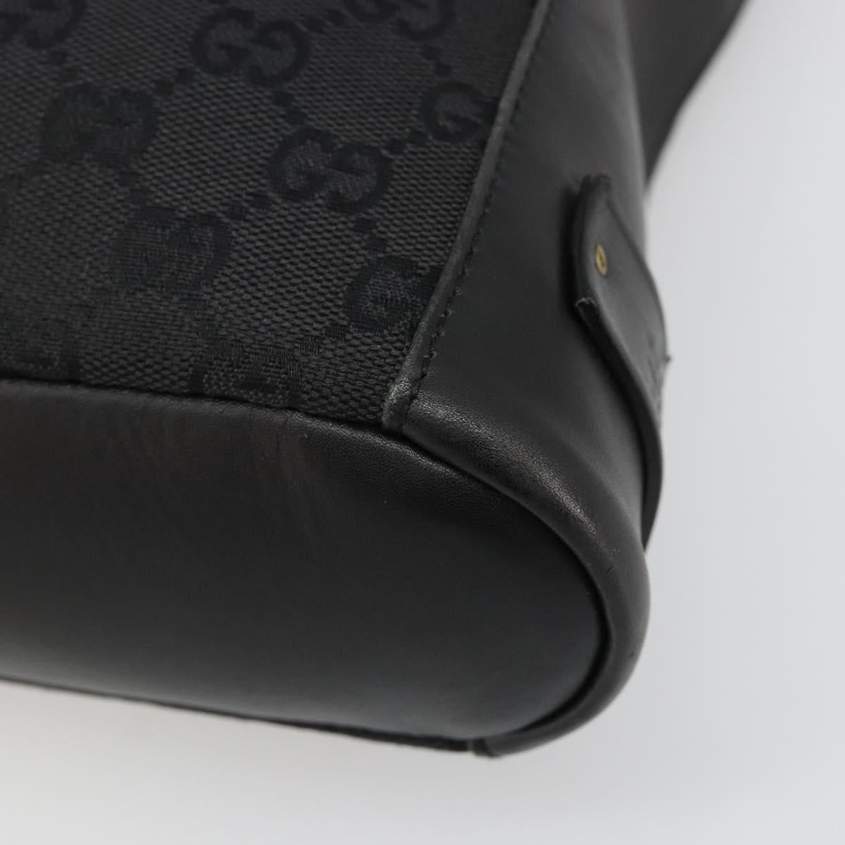 GUCCI GG Canvas Shoulder Bag Black Gold 91761 Auth 187145A