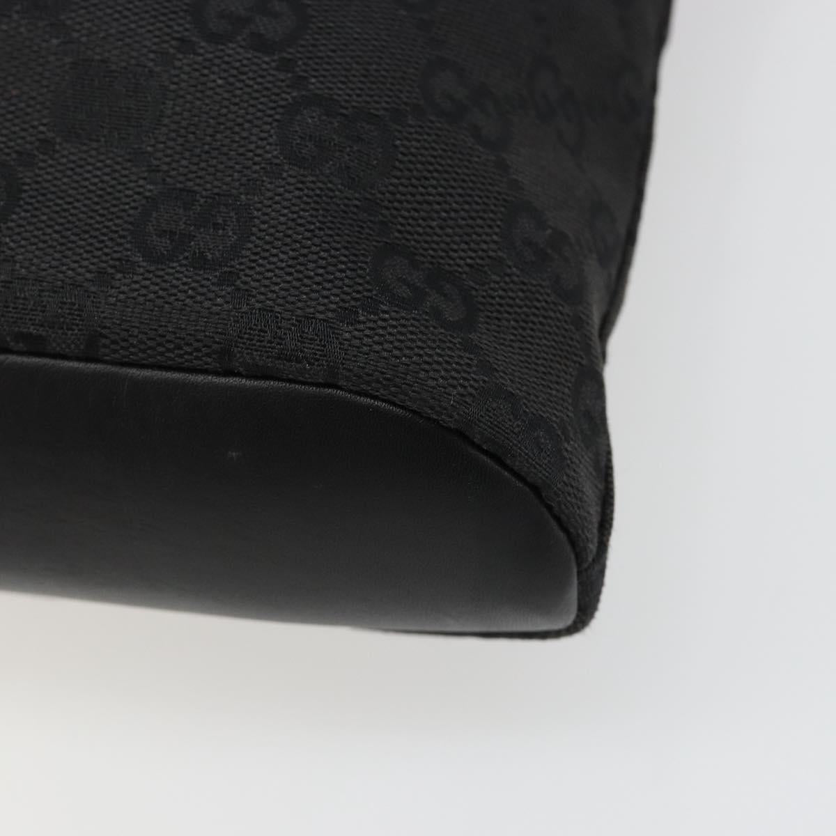 GUCCI GG Canvas Shoulder Bag Black Gold 91761 Auth 187145A