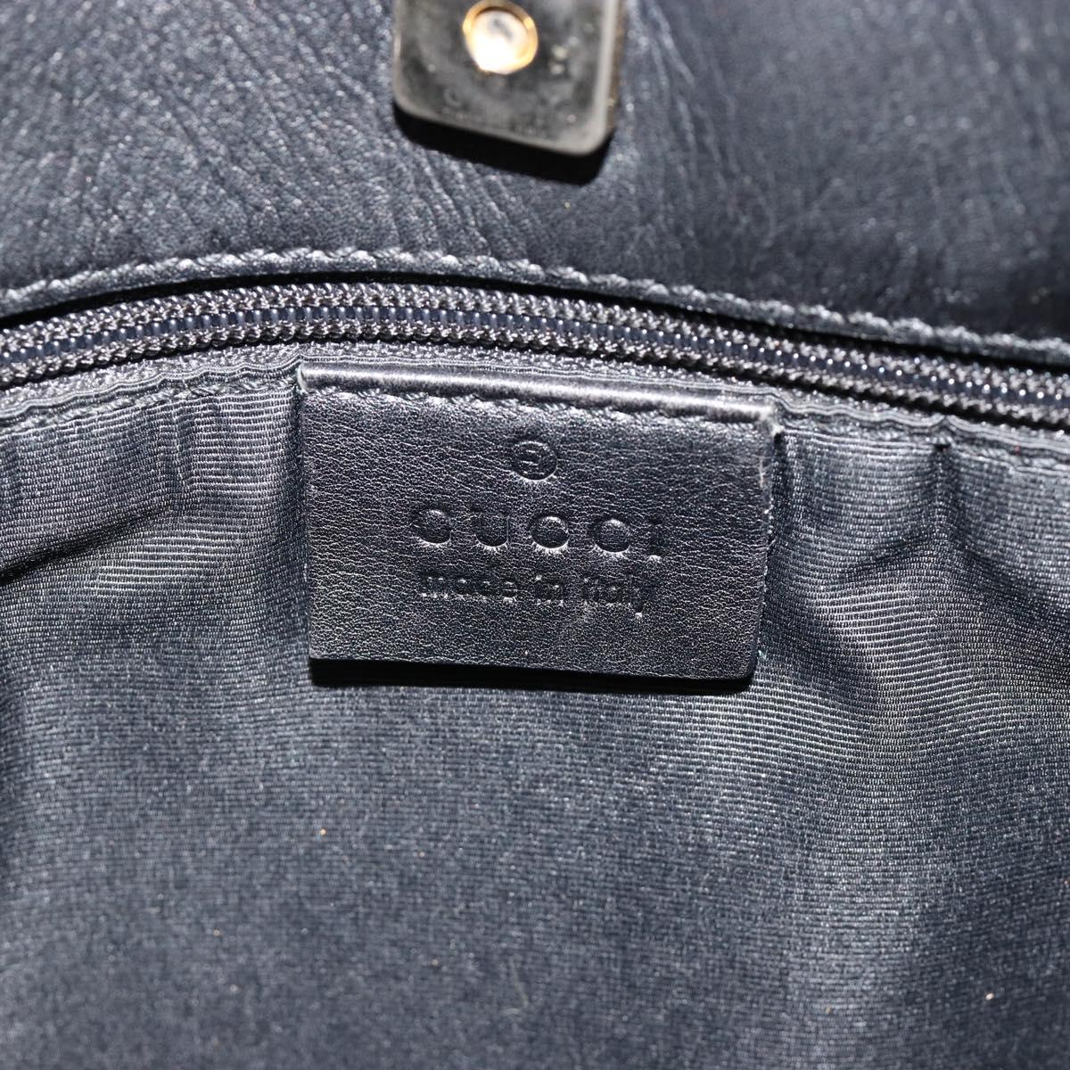 GUCCI GG Canvas Shoulder Bag Black Gold 91761 Auth 187145A