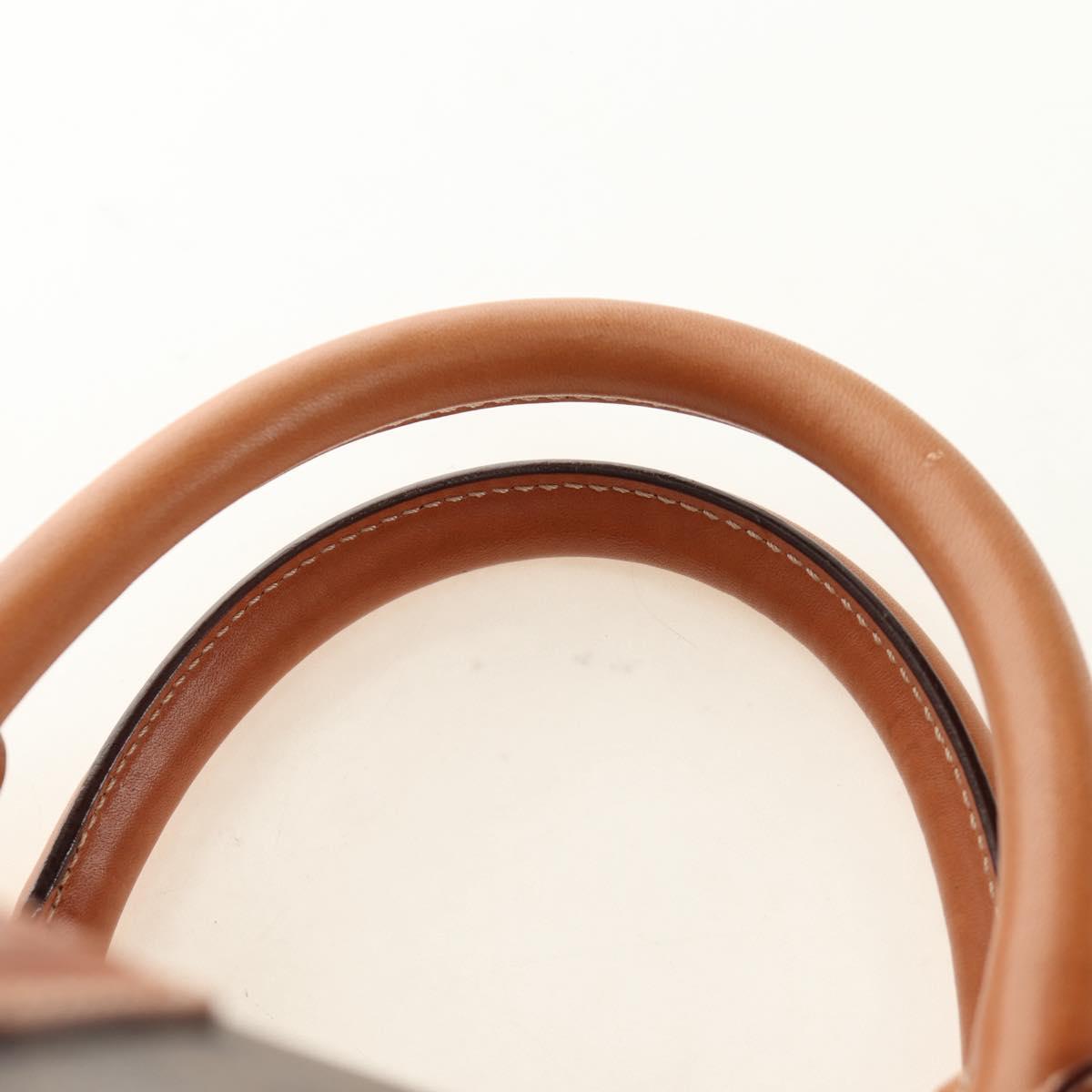 CELINE Macadam Canvas Boston Bag PVC Leather 2way Brown Gold Auth 187148V