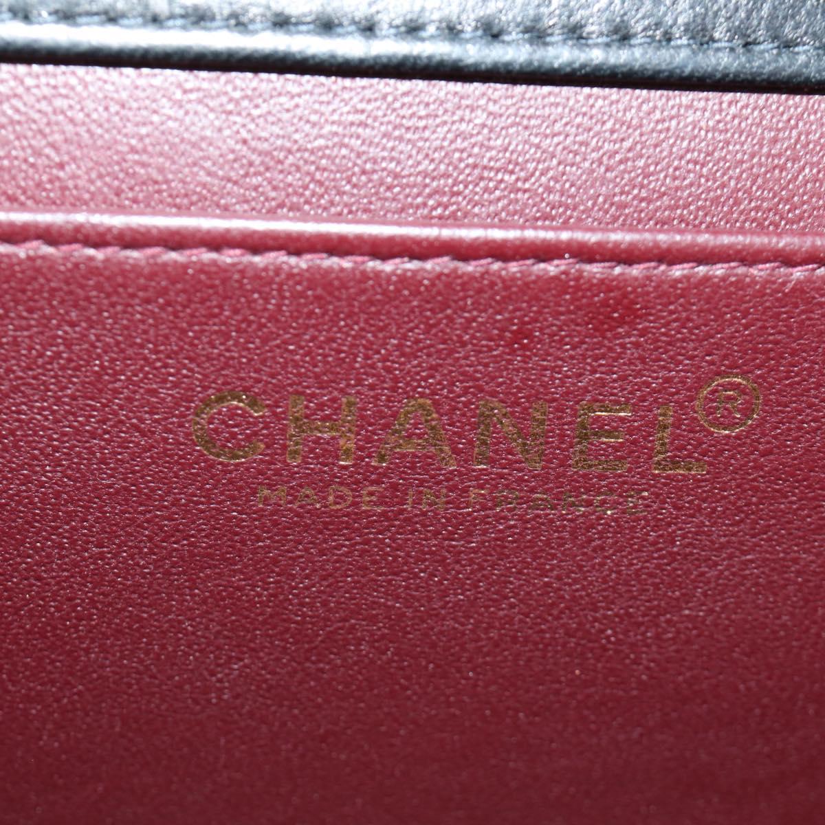 CHANEL Chain Matelasse Shoulder Bag Lamb Skin Black Gold CC Auth 187152SAM