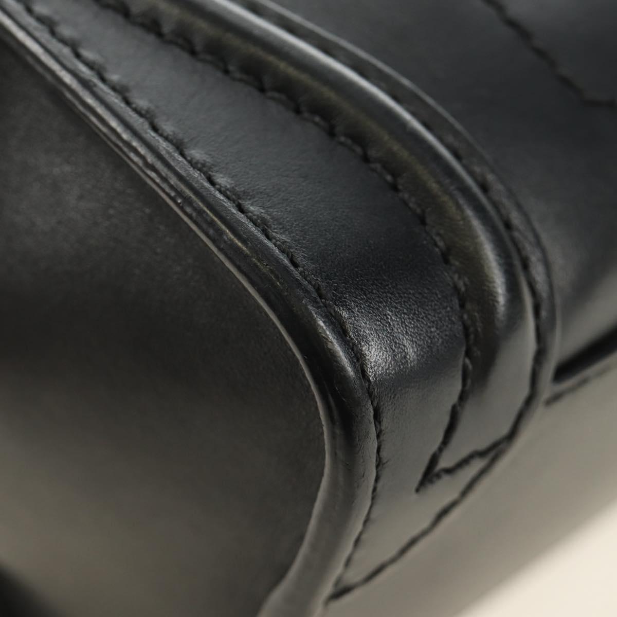 CELINE Luggage Nano Hand Bag Leather 2way Black Gold Auth 187156SAM