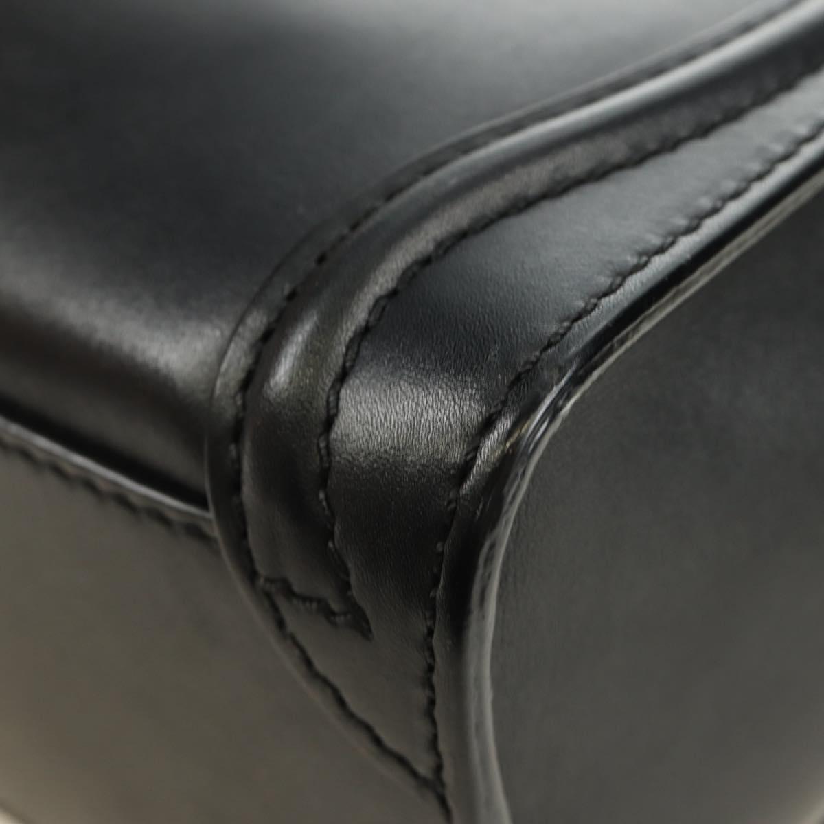 CELINE Luggage Nano Hand Bag Leather 2way Black Gold Auth 187156SAM