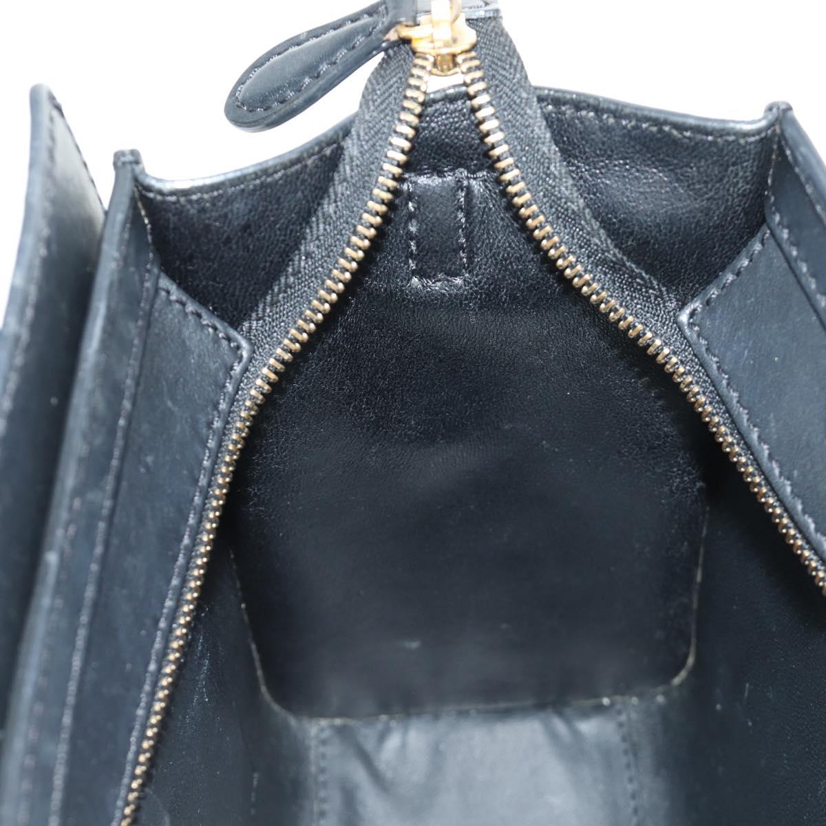 CELINE Luggage Nano Hand Bag Leather 2way Black Gold Auth 187156SAM