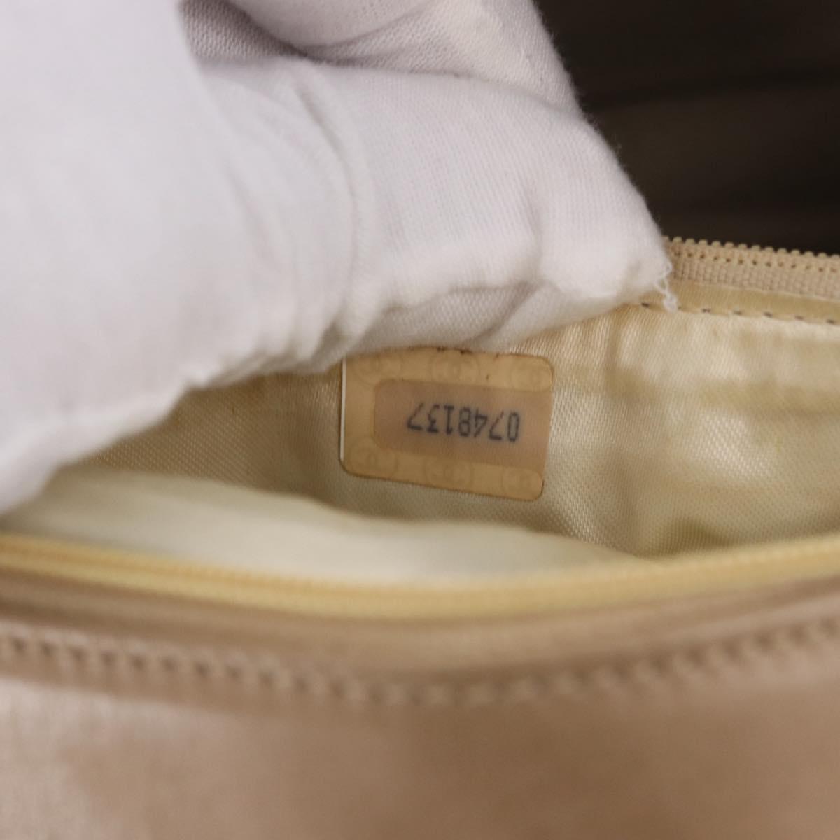 CHANEL Matelasse Chain Shoulder Bag Lamb Skin Beige Gold CC Auth 187157A