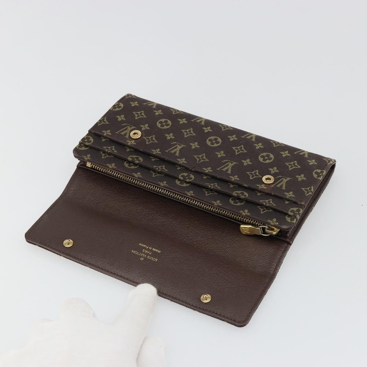 LOUIS VUITTON Monogram Mini Lin Portefeiulle Sarah Wallet M95234 LV Auth 187160A