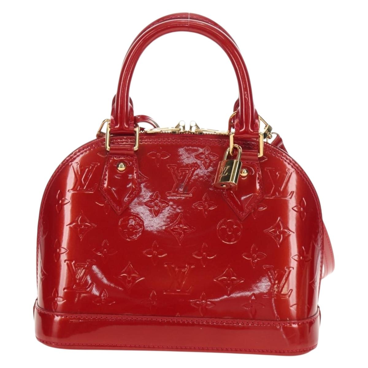 LOUIS VUITTON Vernis Alma BB Hand Bag 2way Pomme D'amour M91606 Auth 187161SAV