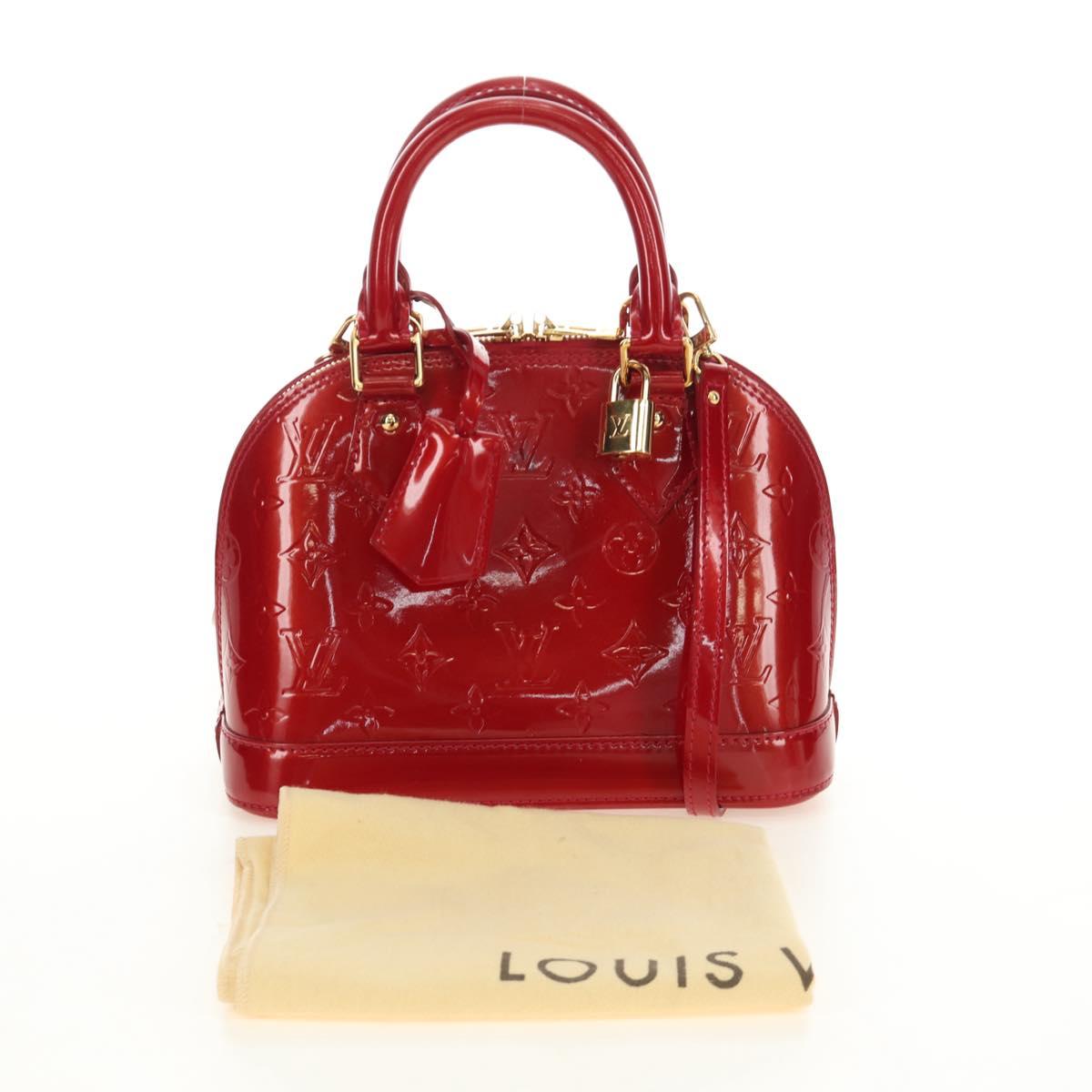 LOUIS VUITTON Vernis Alma BB Hand Bag 2way Pomme D'amour M91606 Auth 187161SAV