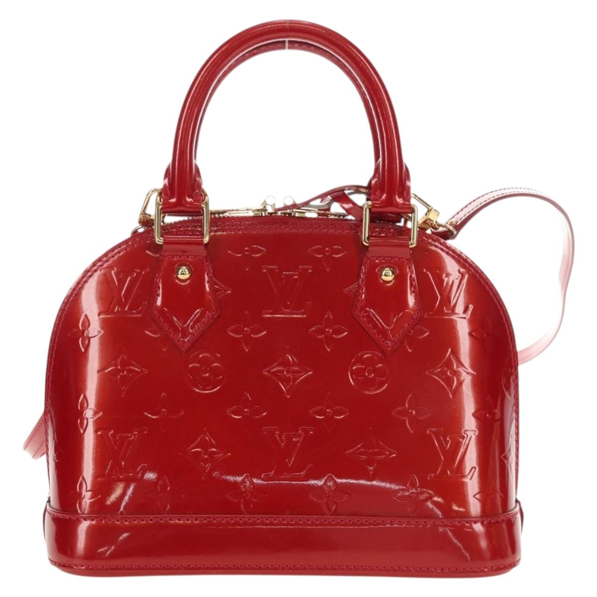 LOUIS VUITTON Vernis Alma BB Hand Bag 2way Pomme D'amour M91606 Auth 187161SAV