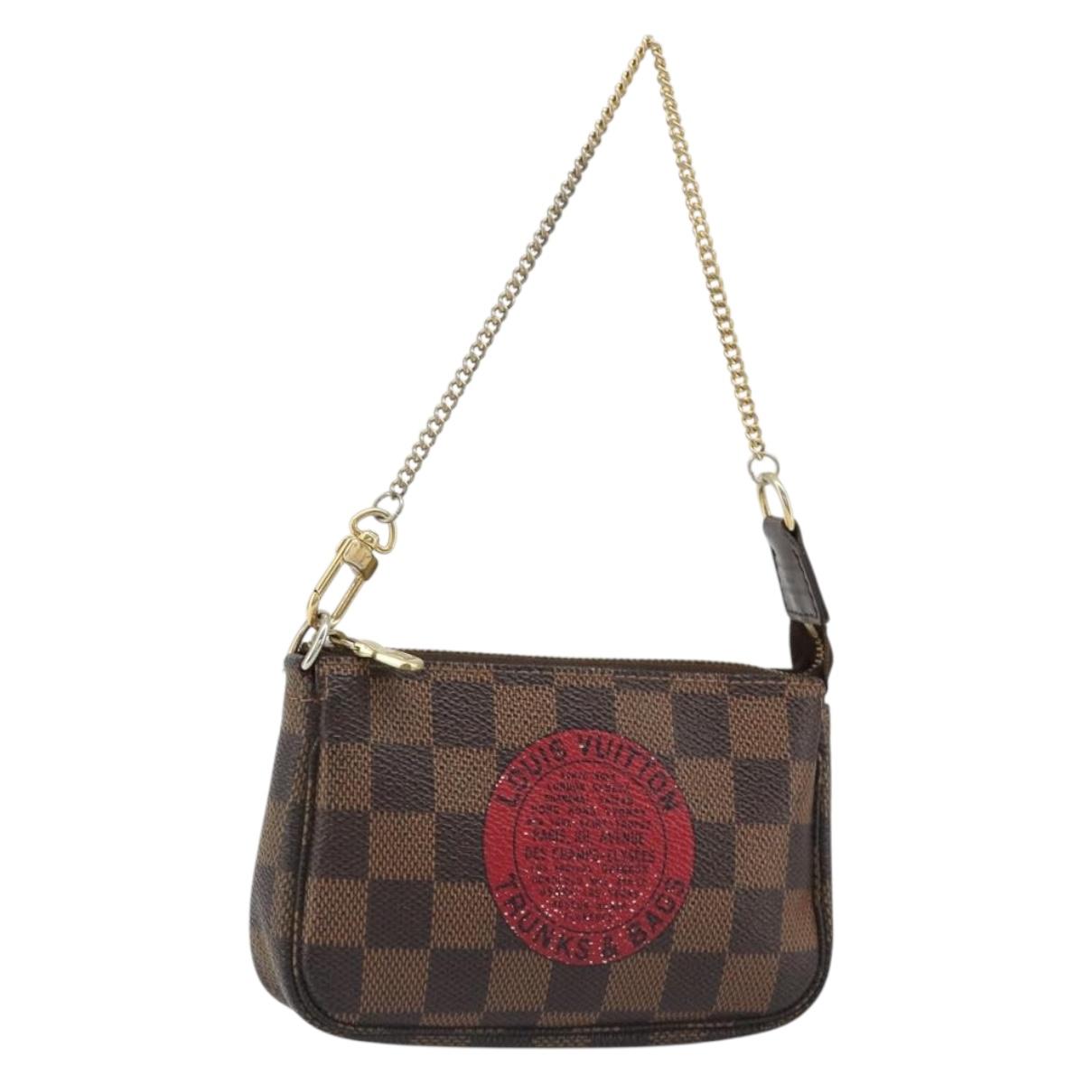 LOUIS VUITTON Damier Ebene T&B Mini Pochette Accessoires N58011 LV Auth 187163A