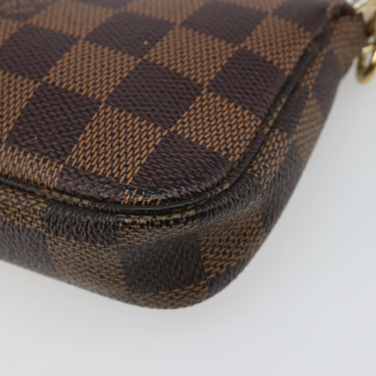 LOUIS VUITTON Damier Ebene T&B Mini Pochette Accessoires N58011 LV Auth 187163A