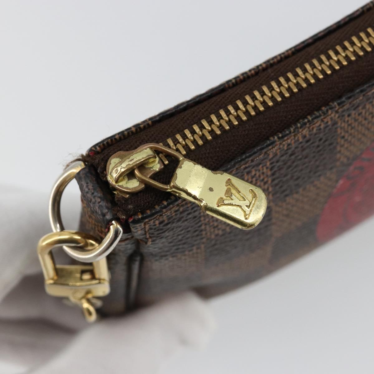 LOUIS VUITTON Damier Ebene T&B Mini Pochette Accessoires N58011 LV Auth 187163A