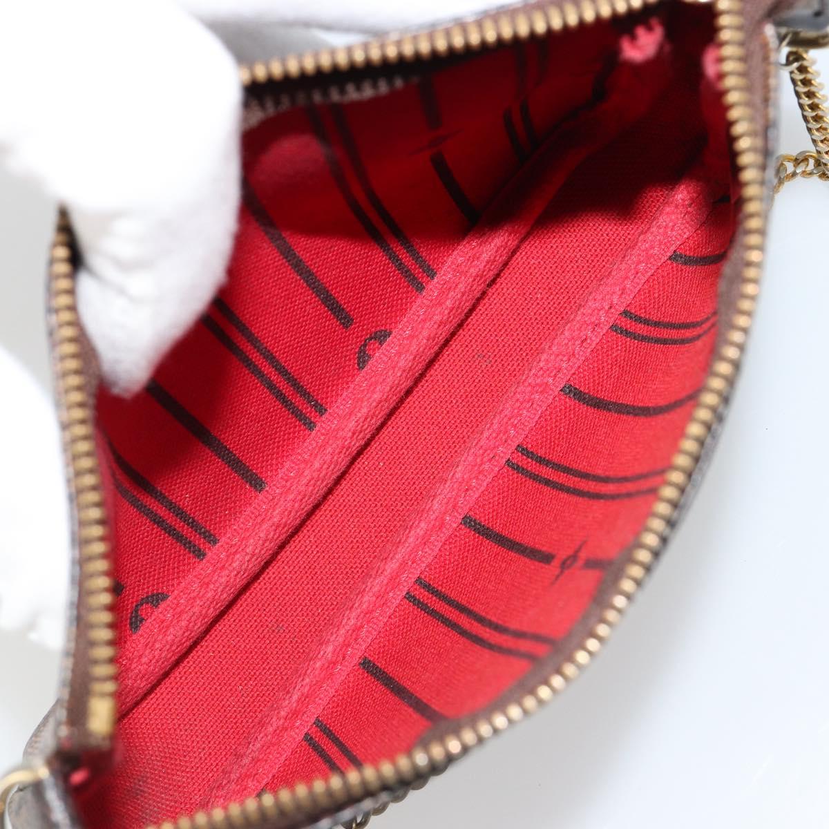 LOUIS VUITTON Damier Ebene T&B Mini Pochette Accessoires N58011 LV Auth 187163A