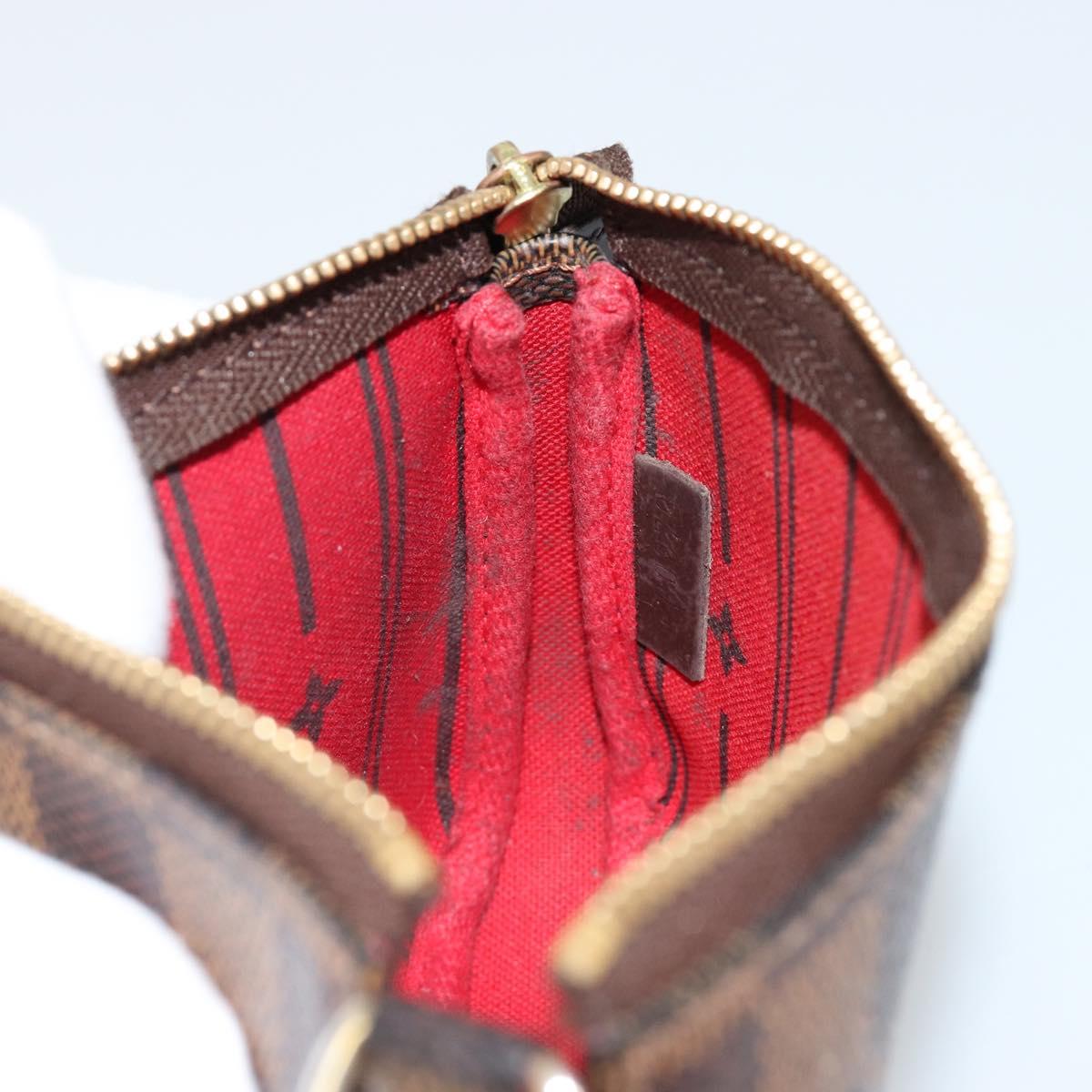 LOUIS VUITTON Damier Ebene T&B Mini Pochette Accessoires N58011 LV Auth 187163A
