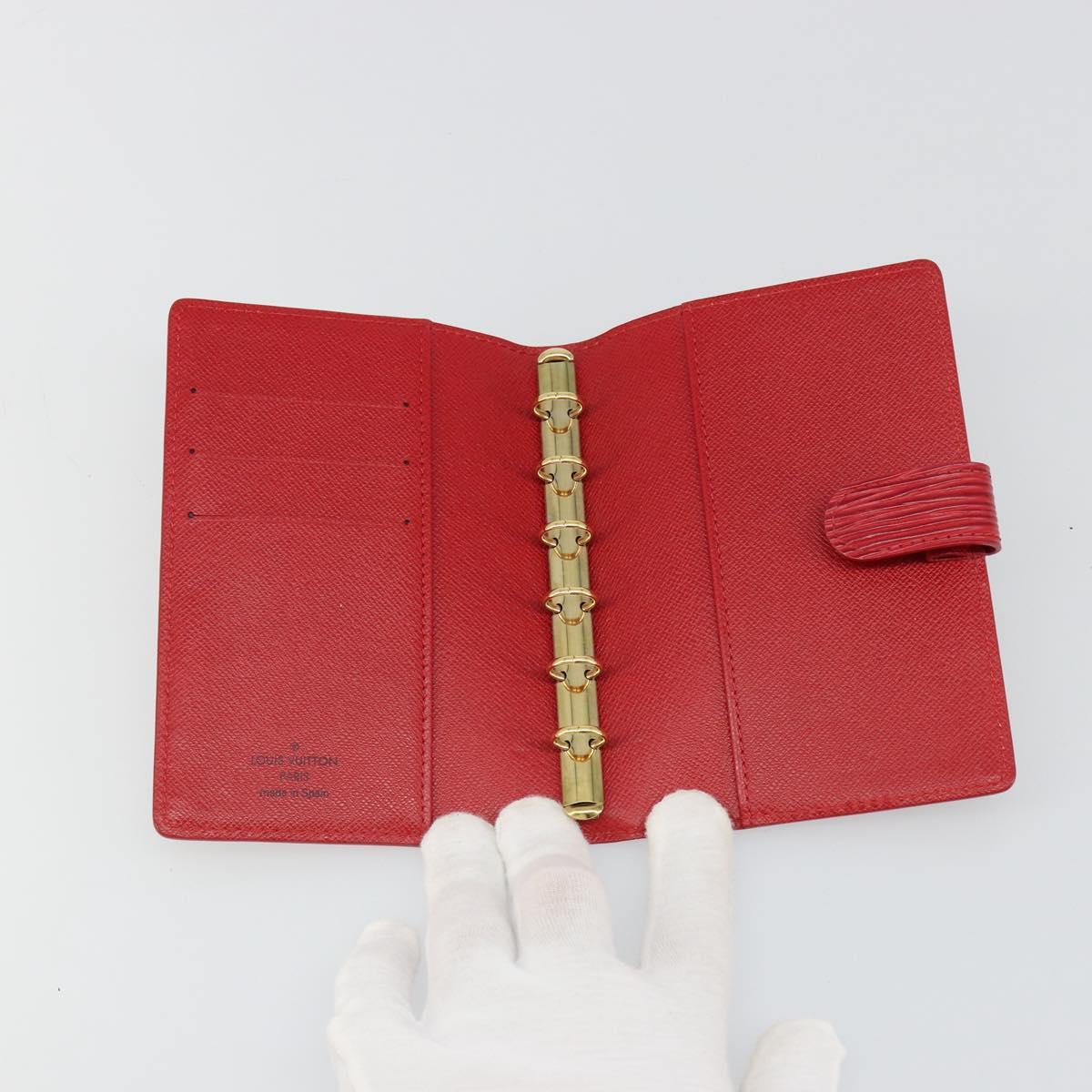 LOUIS VUITTON Epi Agenda PM Day Planner Cover Red R20057 LV Auth 187164