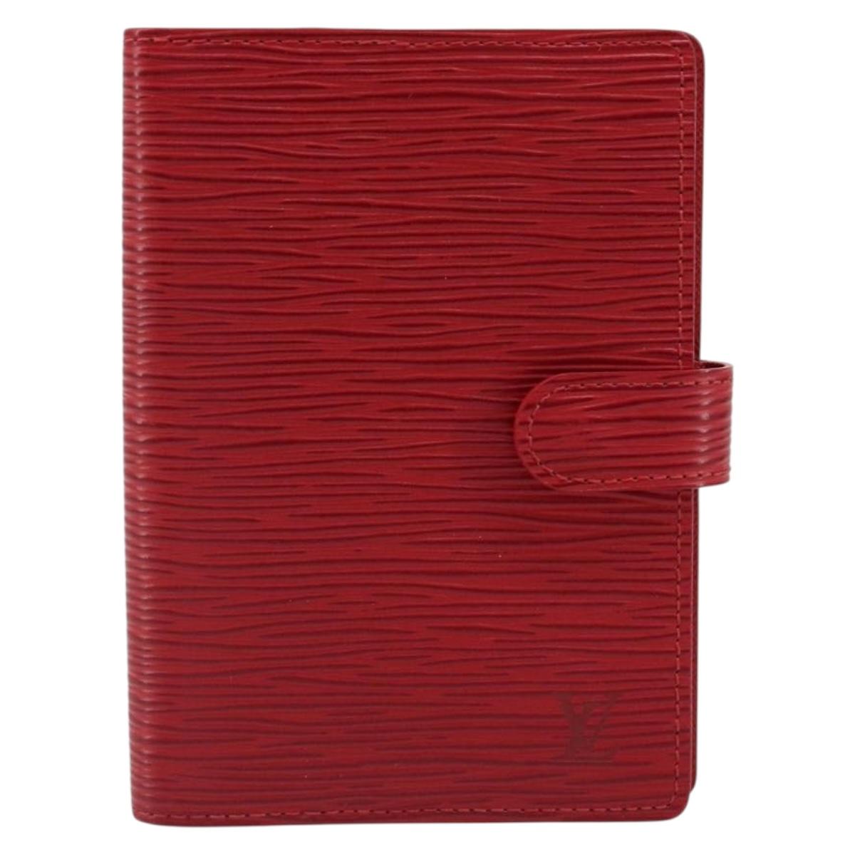 LOUIS VUITTON Epi Agenda PM Day Planner Cover Red R20057 LV Auth 187164