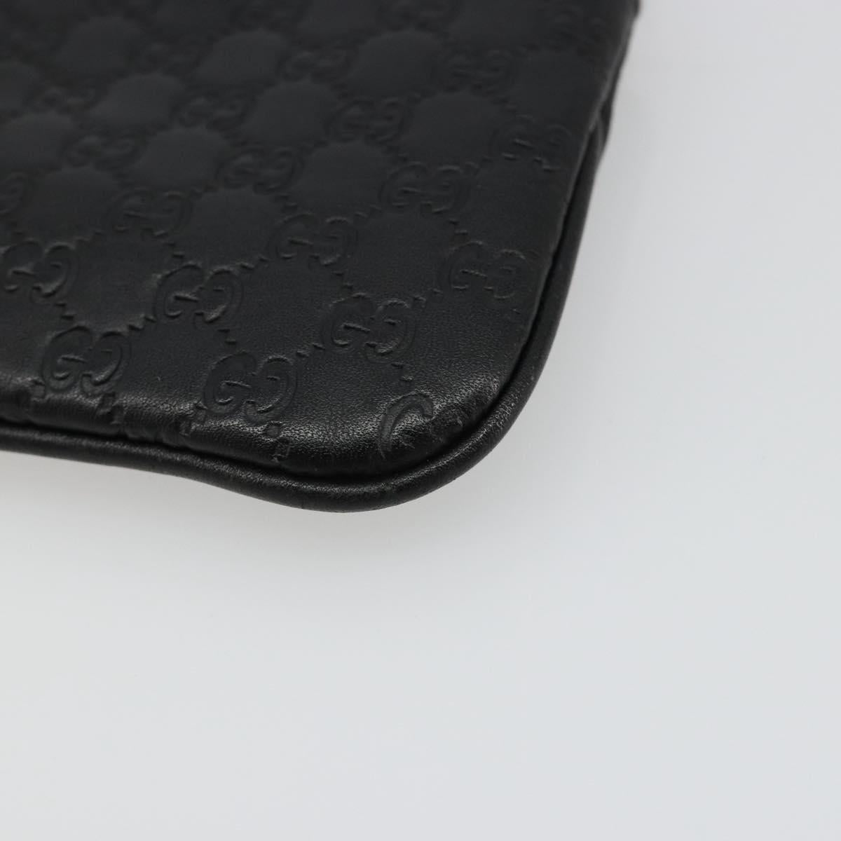 GUCCI Micro GG Canvas Guccissima Coin Purse Black 544476 Auth 187165A