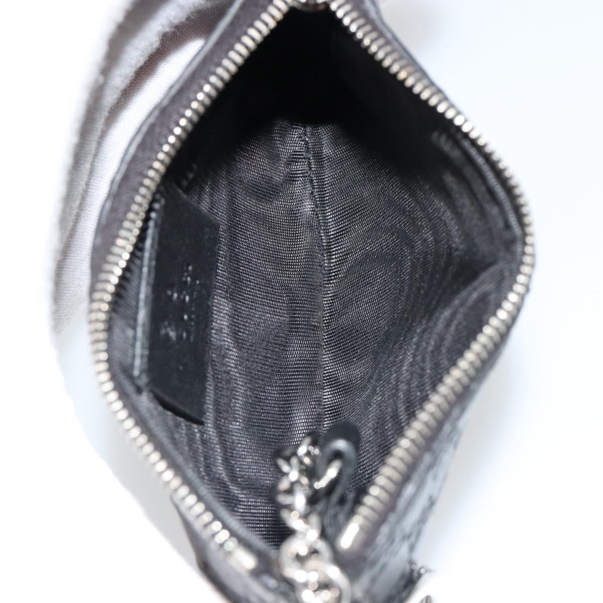 GUCCI Micro GG Canvas Guccissima Coin Purse Black 544476 Auth 187165A