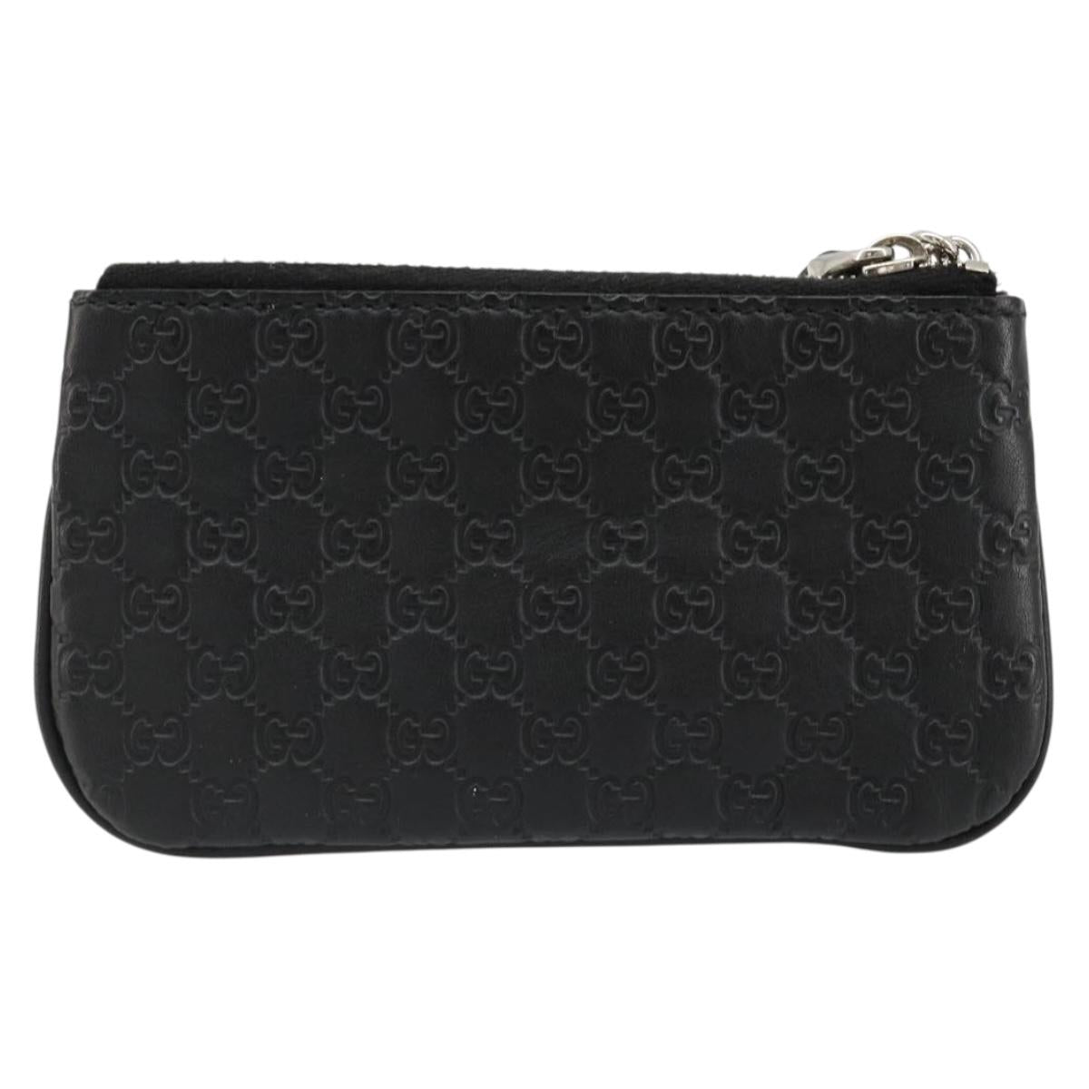 GUCCI Micro GG Canvas Guccissima Coin Purse Black 544476 Auth 187165A